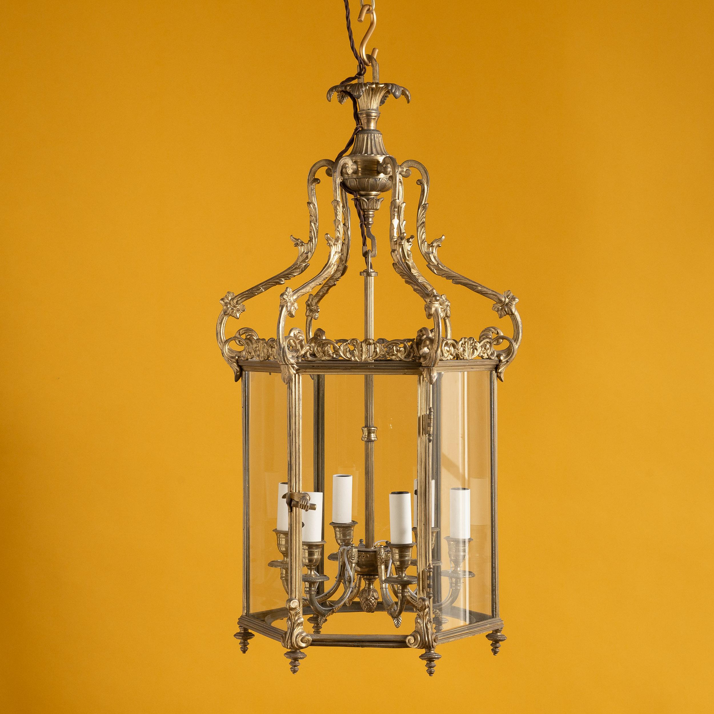 Regency-Hallenlaterne aus vergoldetem Messing im Zustand „Gut“ im Angebot in London, GB