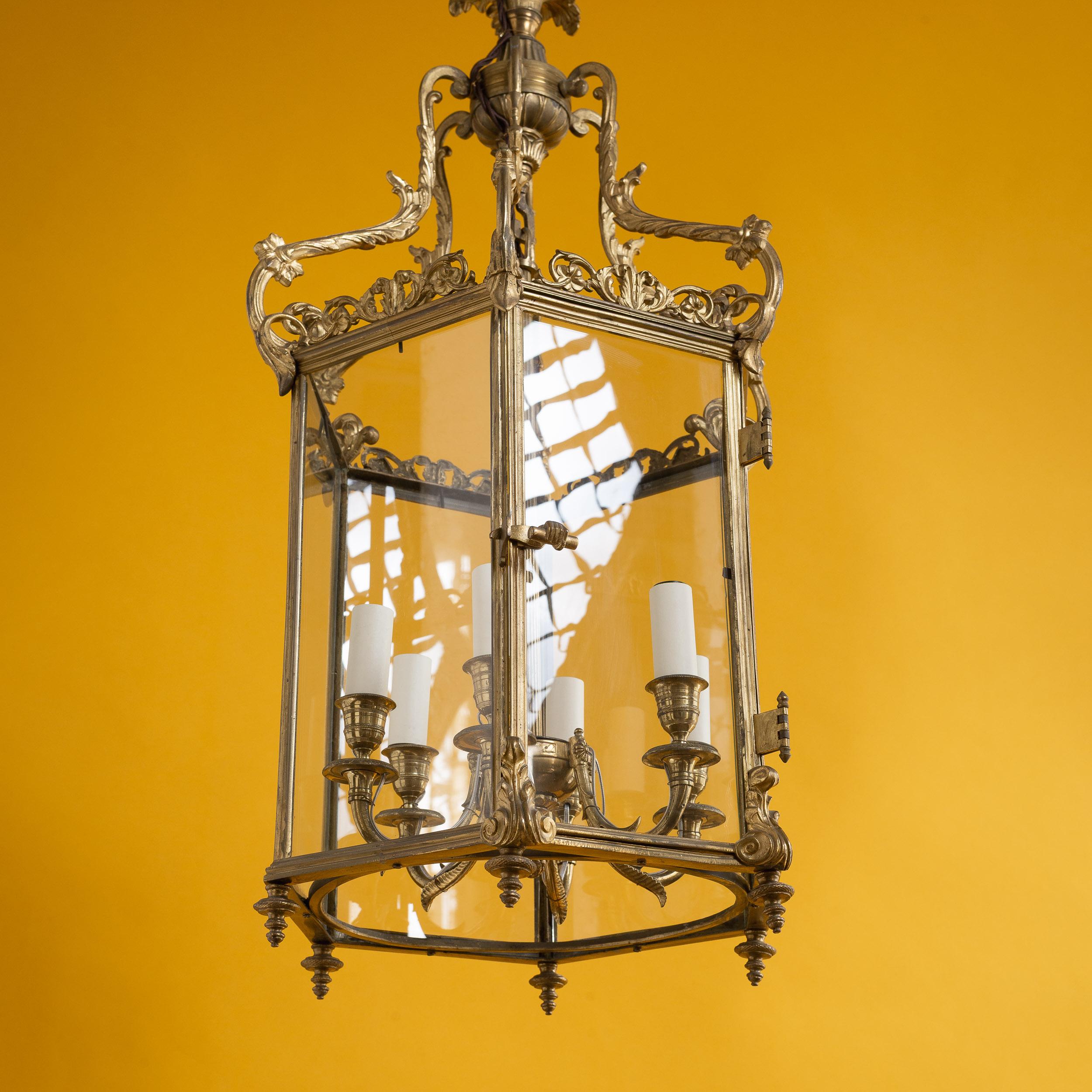 Regency-Hallenlaterne aus vergoldetem Messing im Angebot 1