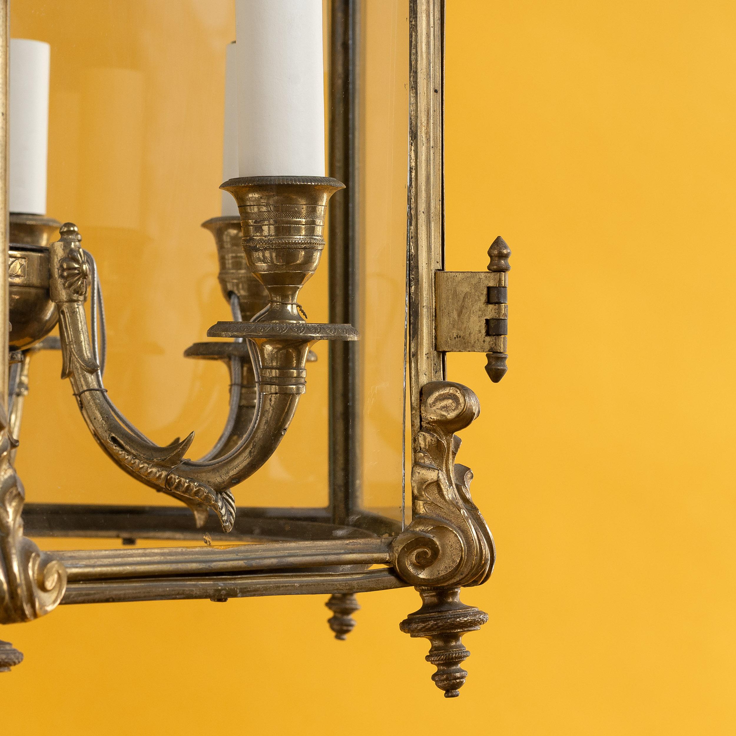 Regency-Hallenlaterne aus vergoldetem Messing im Angebot 4