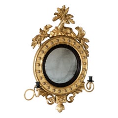 Konvexspiegel aus der Regency-Zeit mit Vergoldung, um 1820