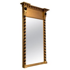 Regency Gilt and Ebonized Pier Mirror