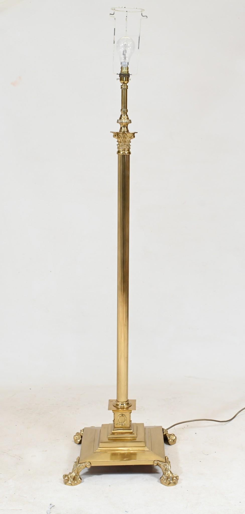 Regency Gilt Floor Lamp Corinthian Column Light 1890 5