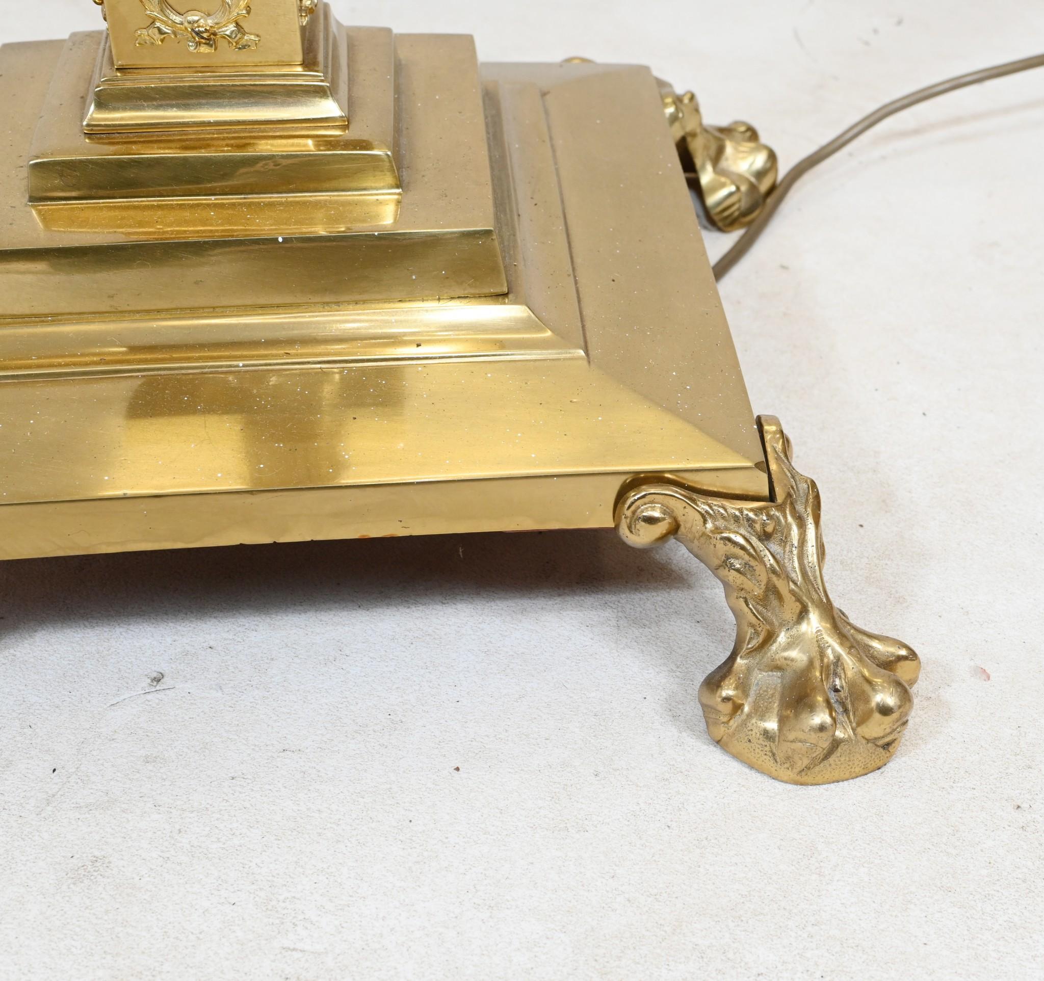 Regency Gilt Floor Lamp Corinthian Column Light 1890 In Good Condition In Potters Bar, GB