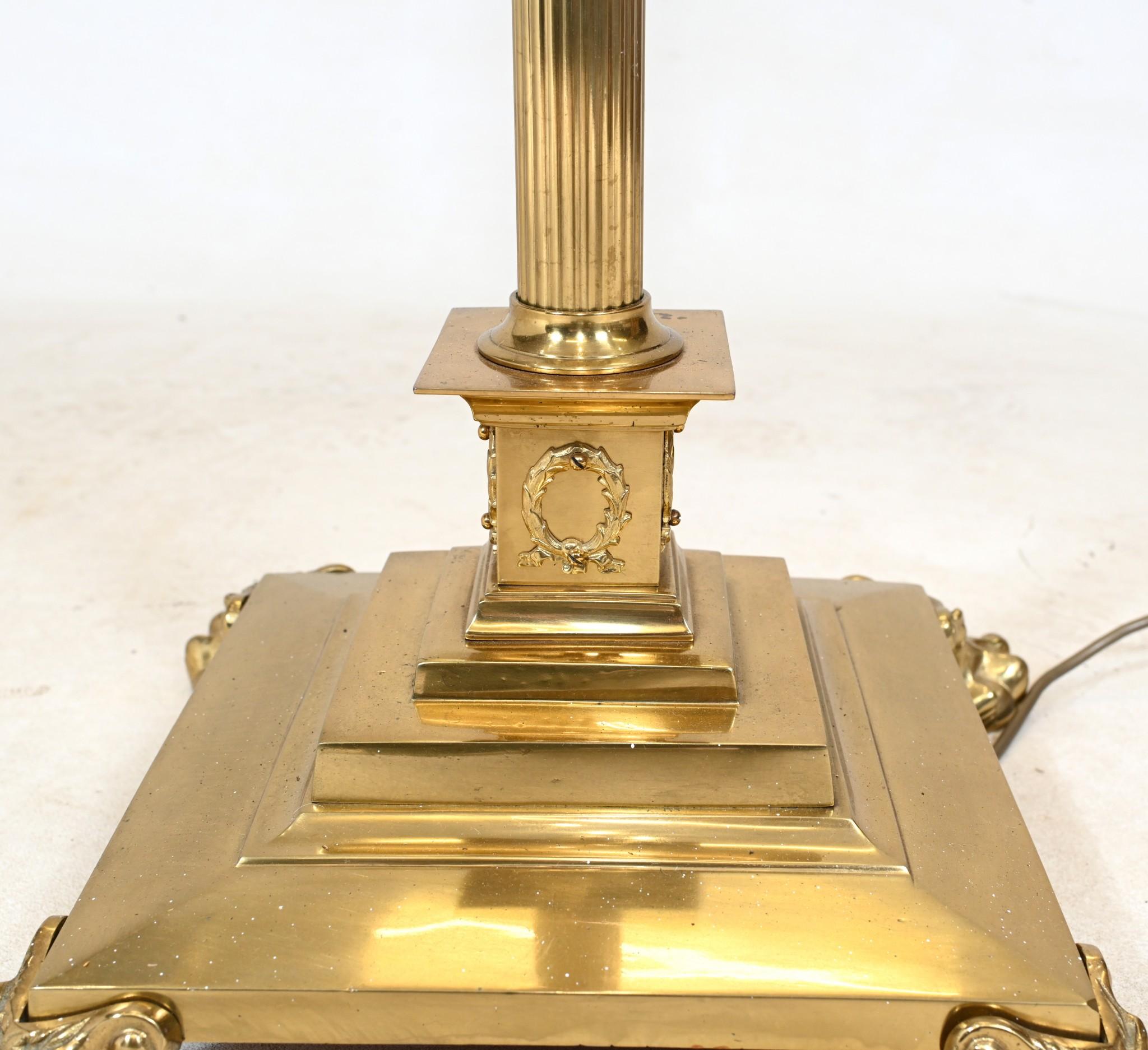Giltwood Regency Gilt Floor Lamp Corinthian Column Light 1890