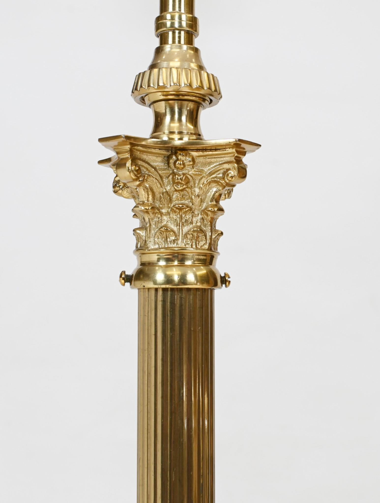 Regency Gilt Floor Lamp Corinthian Column Light 1890 1