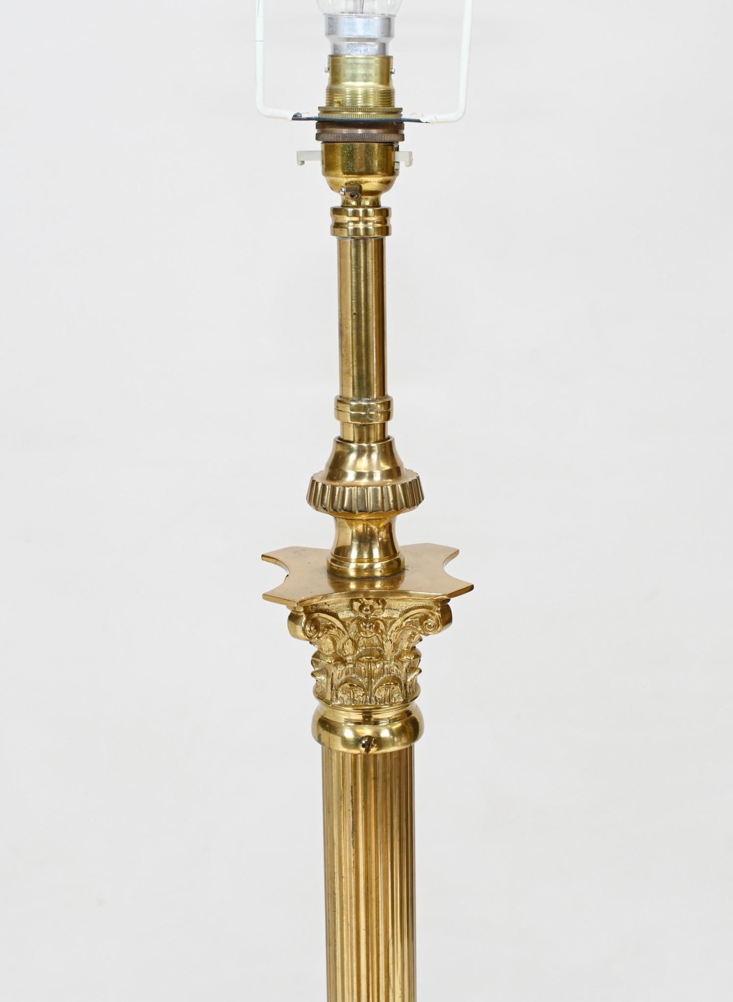 Regency Gilt Floor Lamp Corinthian Column Light 1890 3