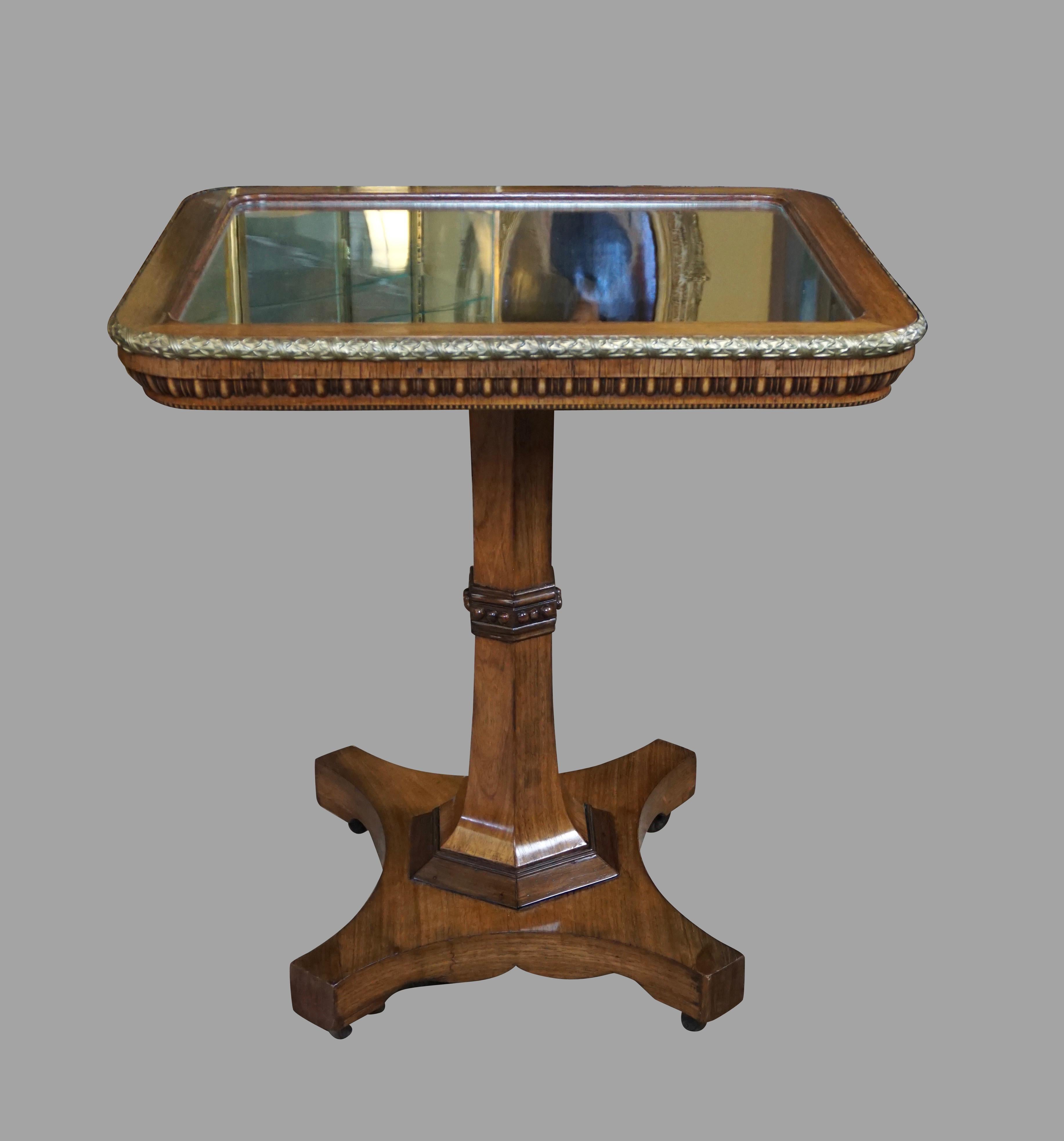 Regency Gilt Metal Mounted Tilt-Top Mirrored Occasional Table For Sale 6