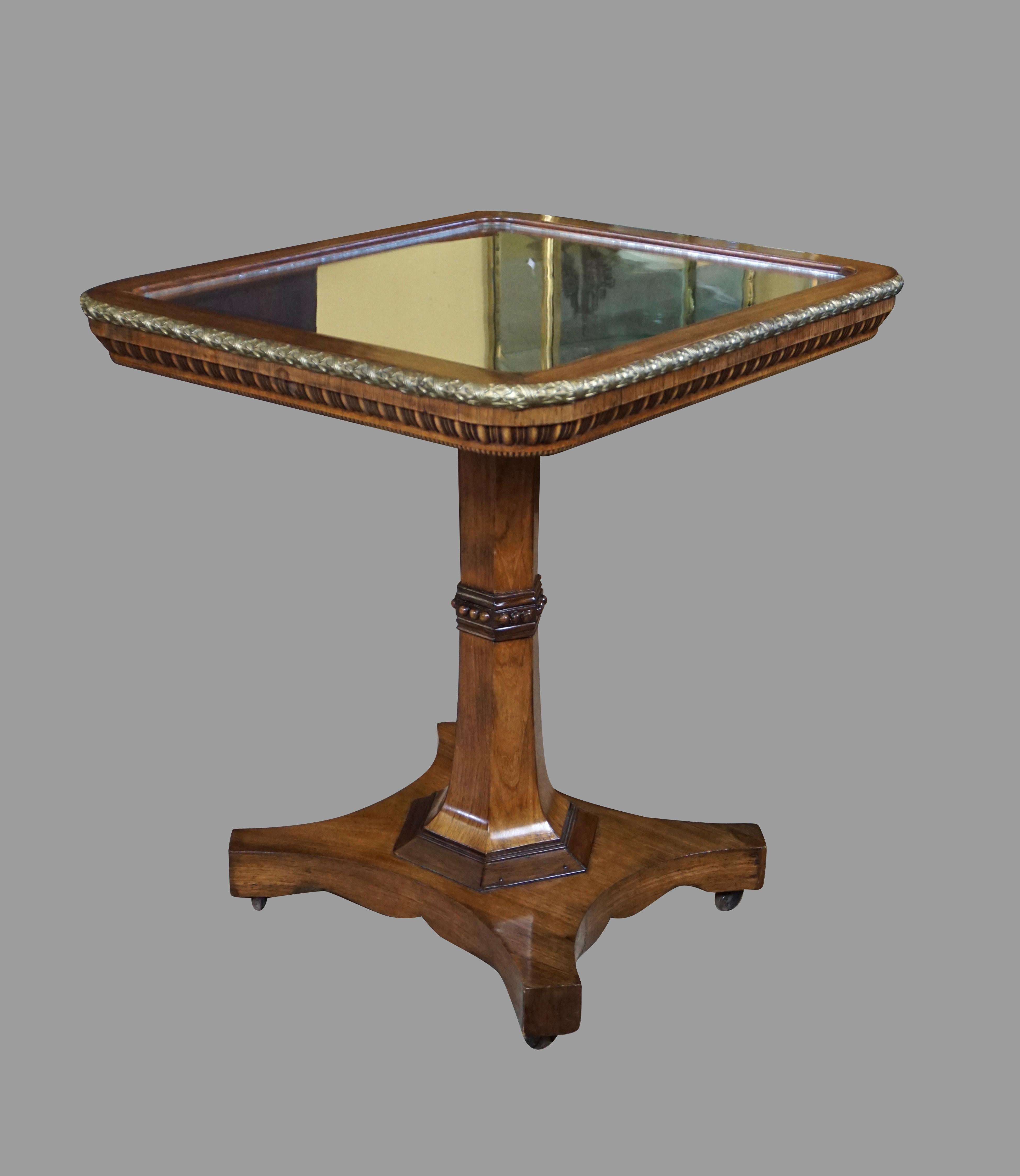 Regency Gilt Metal Mounted Tilt-Top Mirrored Occasional Table For Sale 7