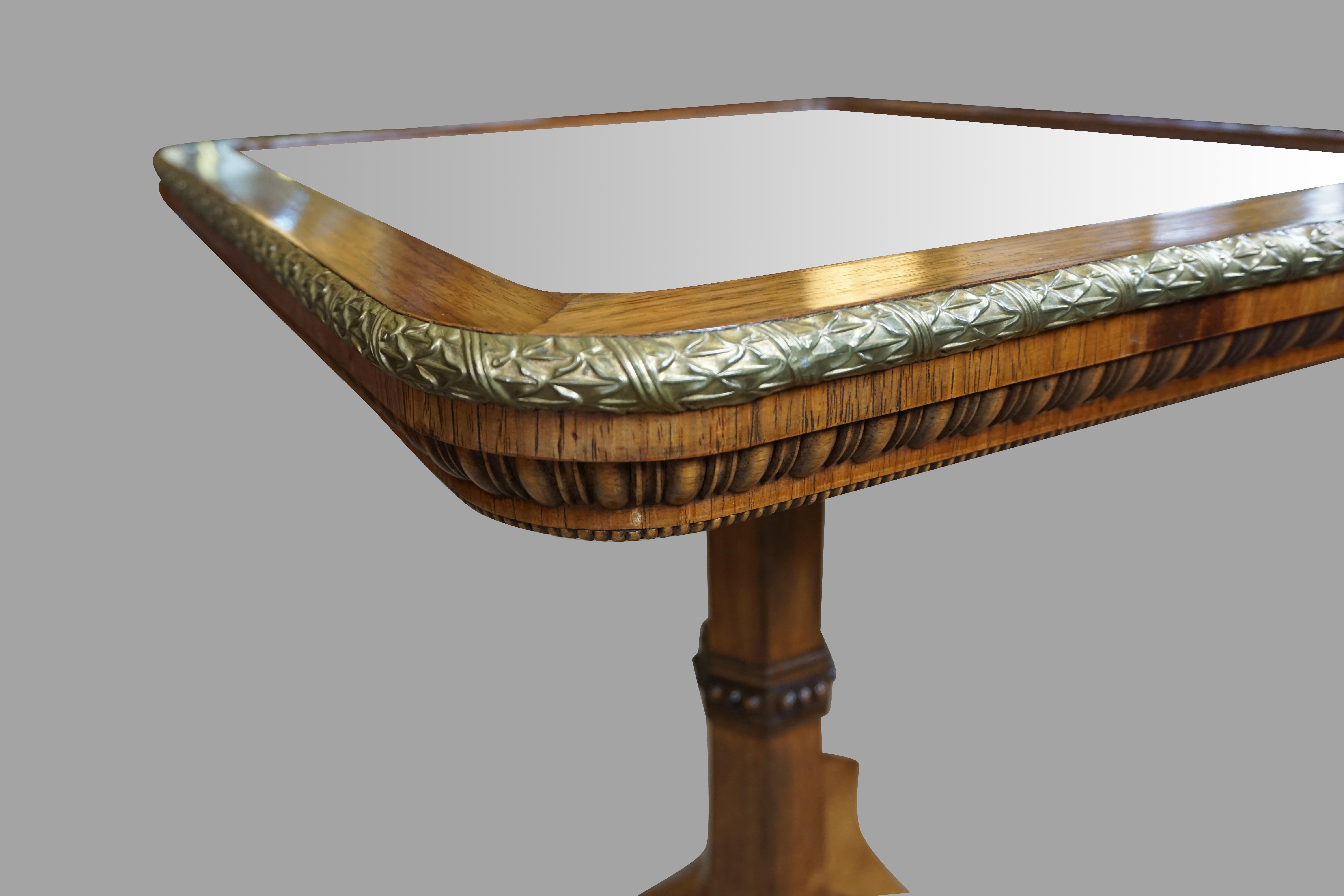 Regency Gilt Metal Mounted Tilt-Top Mirrored Occasional Table For Sale 1