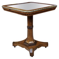 Tavolo Occasionale Regency dorato con basculante in metallo con specchio