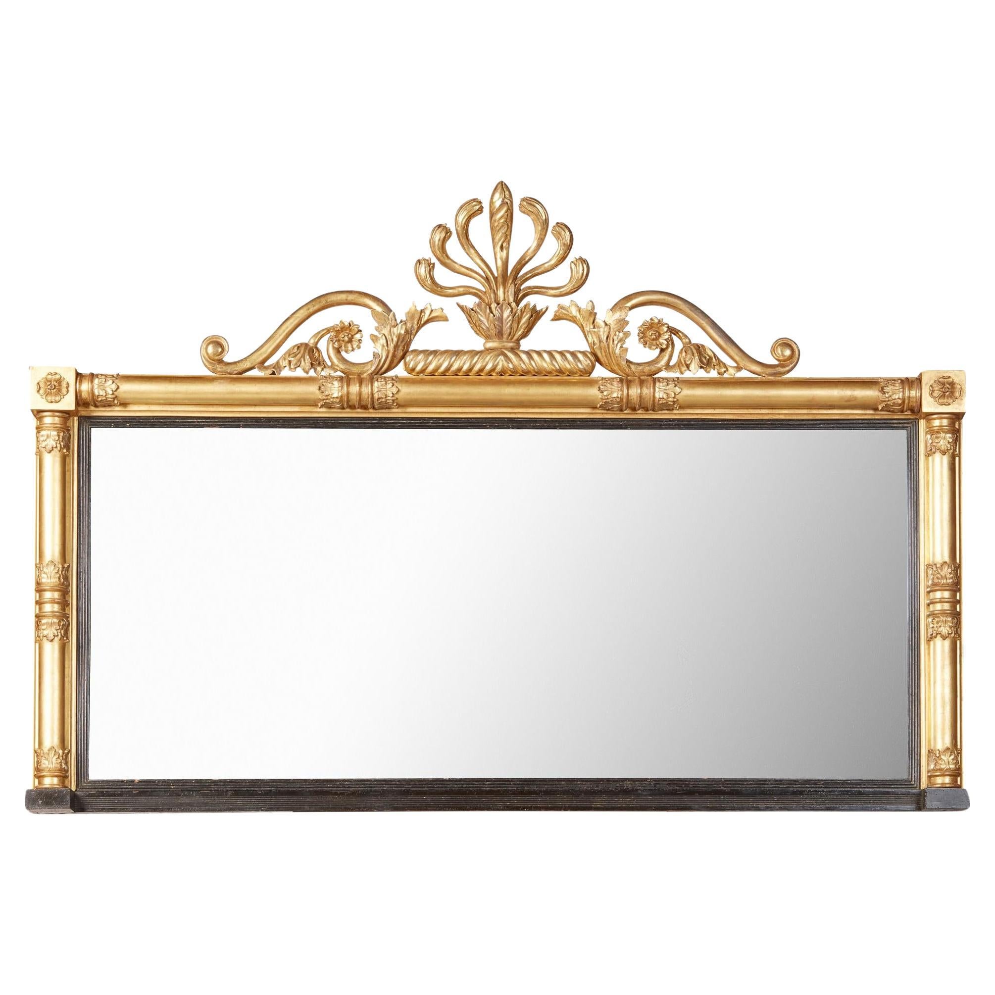 Regency Gilt Overmantle Mirror For Sale