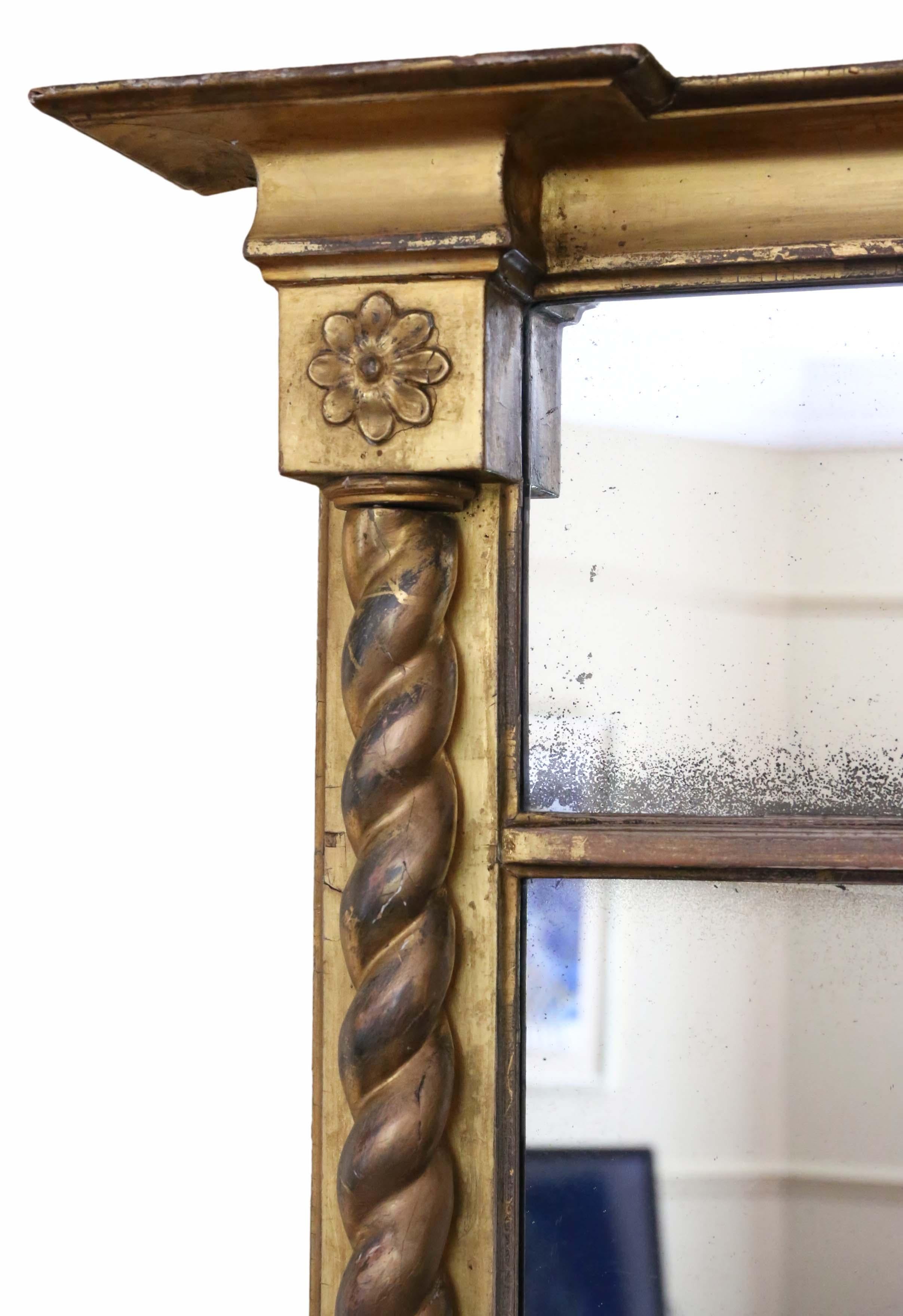 Regency Gilt Overmantle Wall Mirror In Good Condition In Wisbech, Cambridgeshire