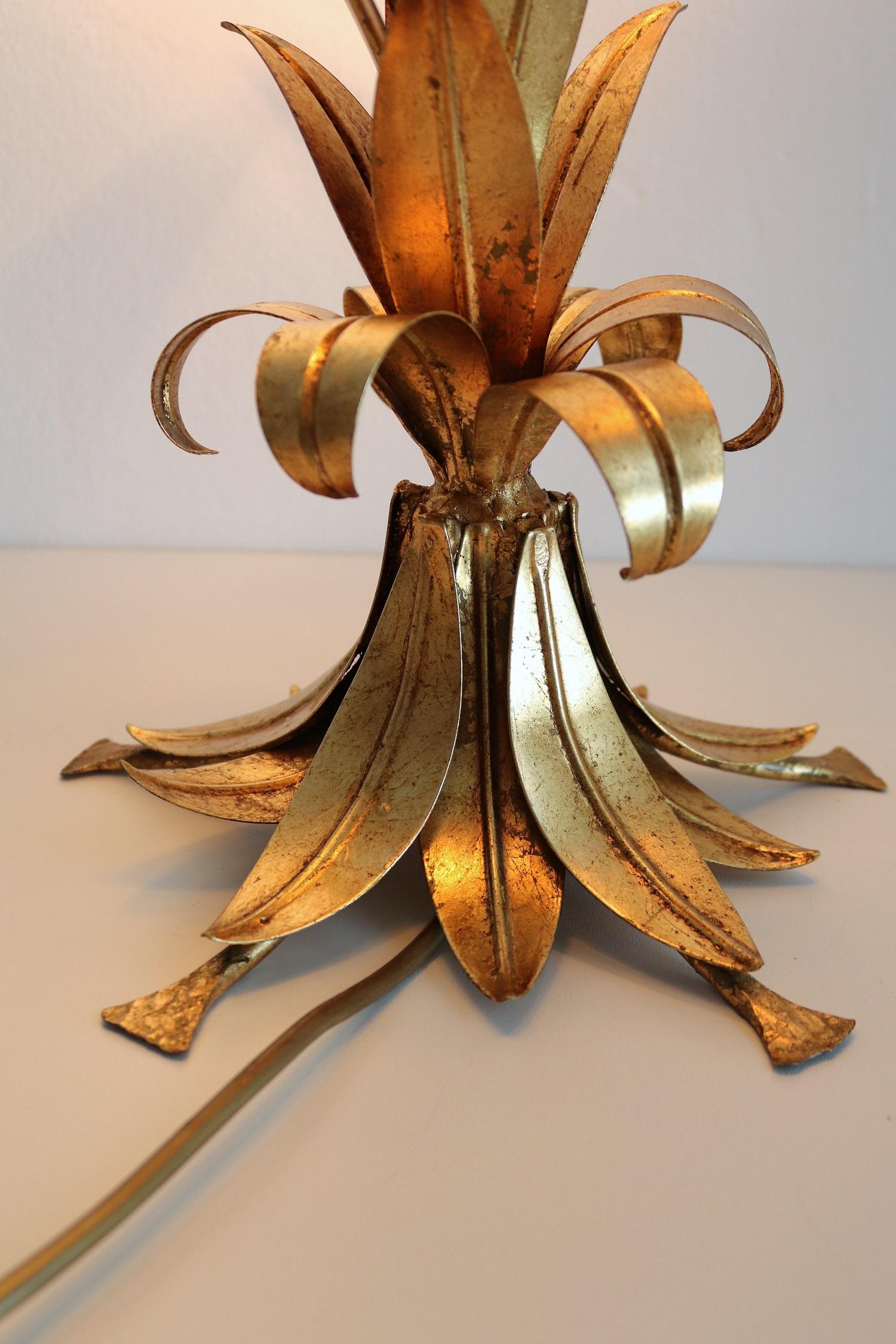 Mid-Century Gilt Palm Tree Table Lamp by Hans Kogl, 1970s 3