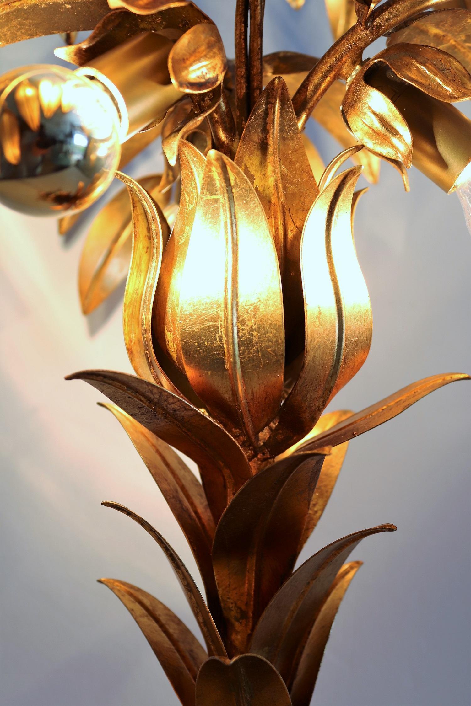 Mid-Century Gilt Palm Tree Table Lamp by Hans Kogl, 1970s 4