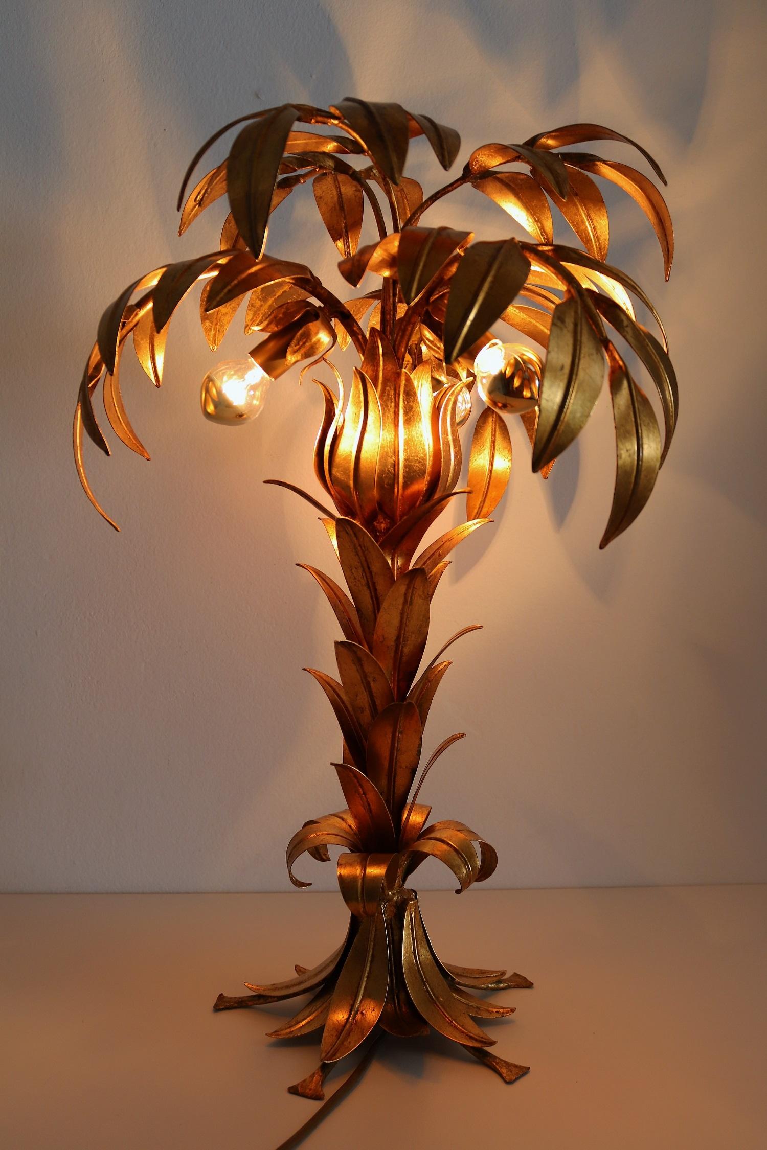 Mid-Century Gilt Palm Tree Table Lamp by Hans Kogl, 1970s 6