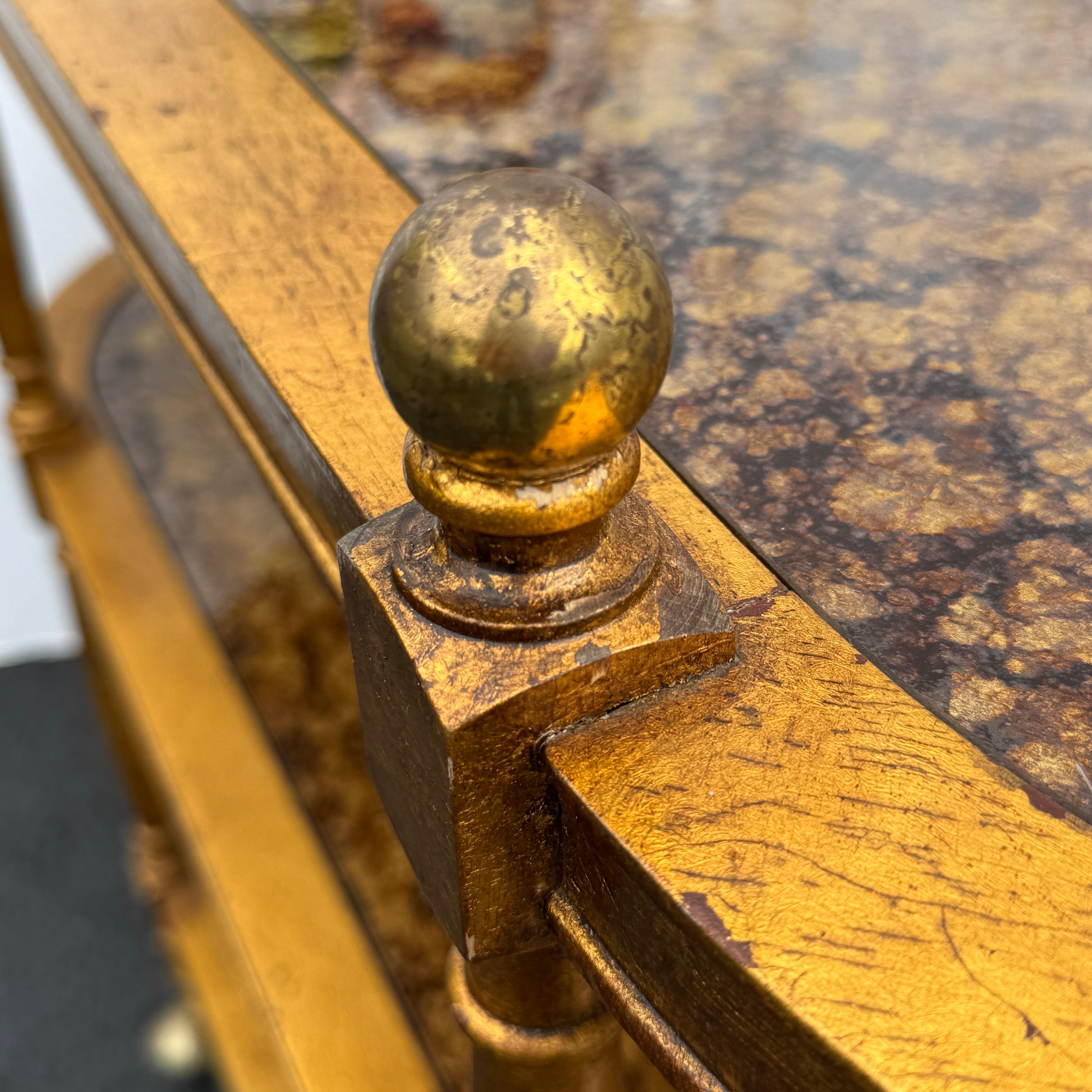 Regency Vergoldetes Holz 3-stöckiger Barwagen, circa 1960er Jahre im Angebot 5