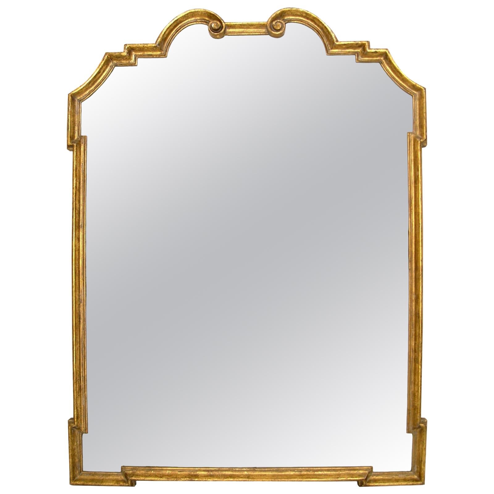 Miroir design en bois doré Regency par Randy Esada