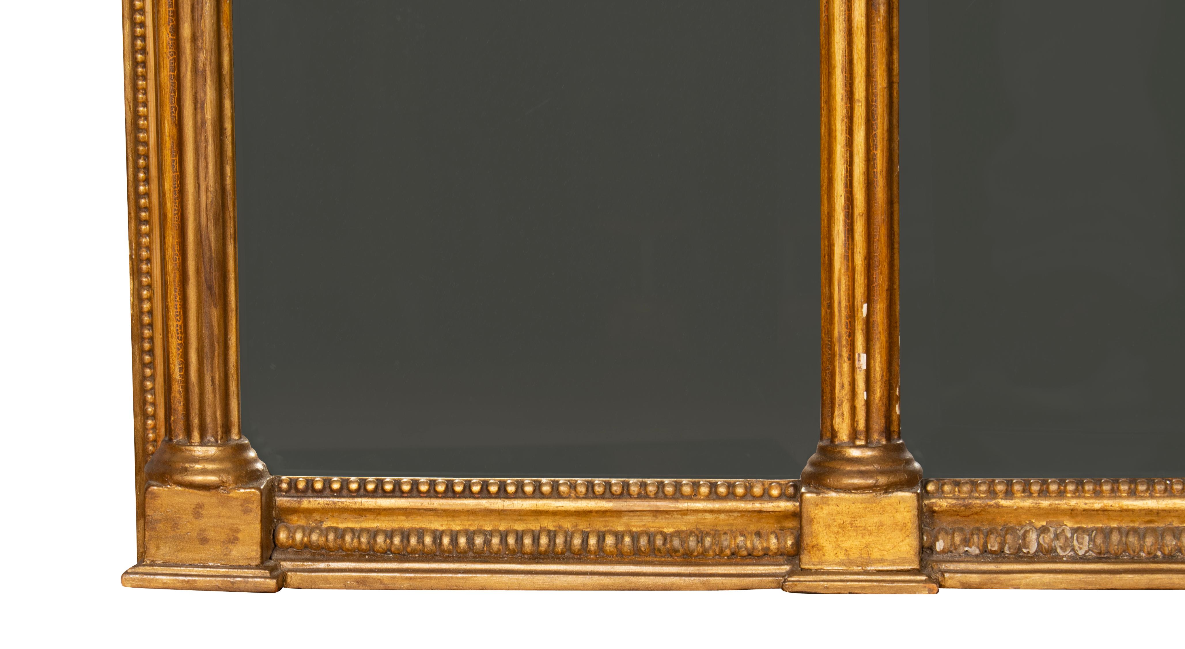 Regency Giltwood and Eglomise Overmantle Mirror 9