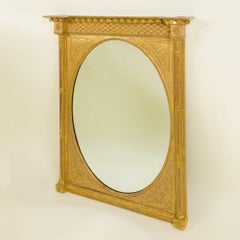 Regency Giltwood and Gesso Overmantel Mirror