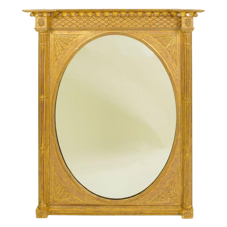 Regency Giltwood and Gesso Overmantel Mirror
