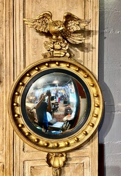 Regency Period Giltwood Convex Eagle Mirror, c. 1820-1825, England