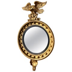 Regency Period Giltwood Convex Eagle Mirror, c. 1820-1825, England