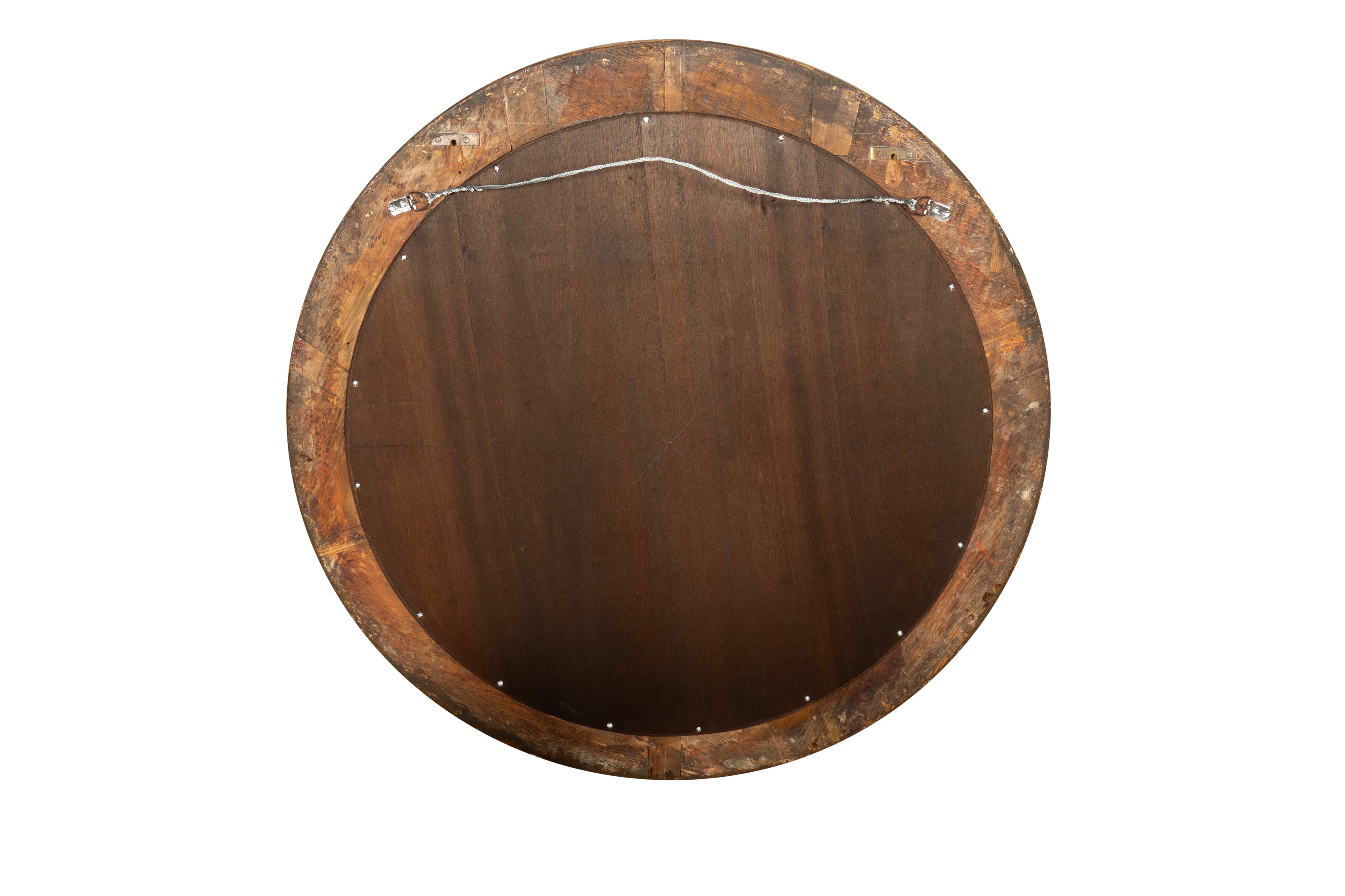 Konvexer Regency-Spiegel aus vergoldetem Holz im Angebot 4