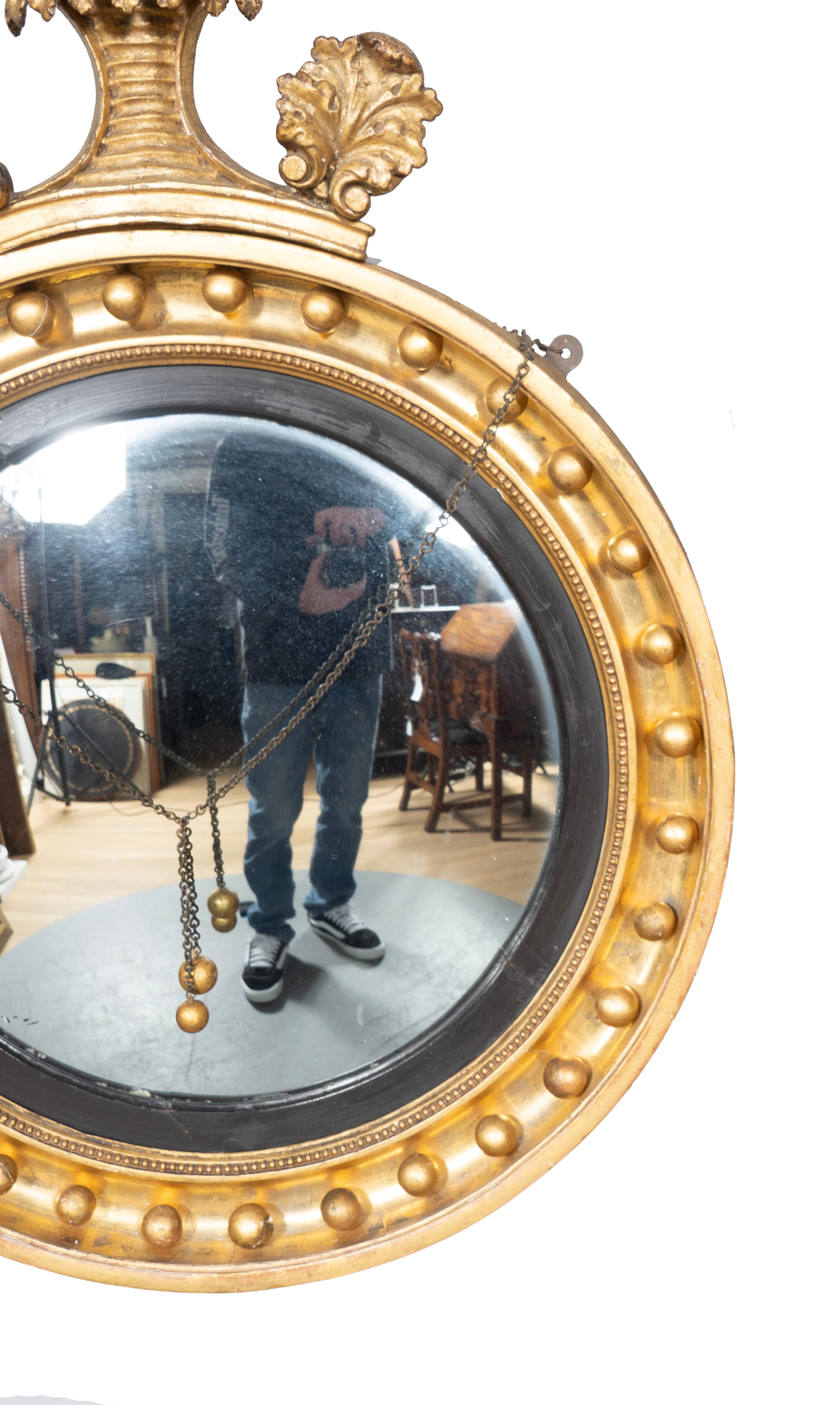 Espejo Convexo Regency Giltwood Inglés en venta