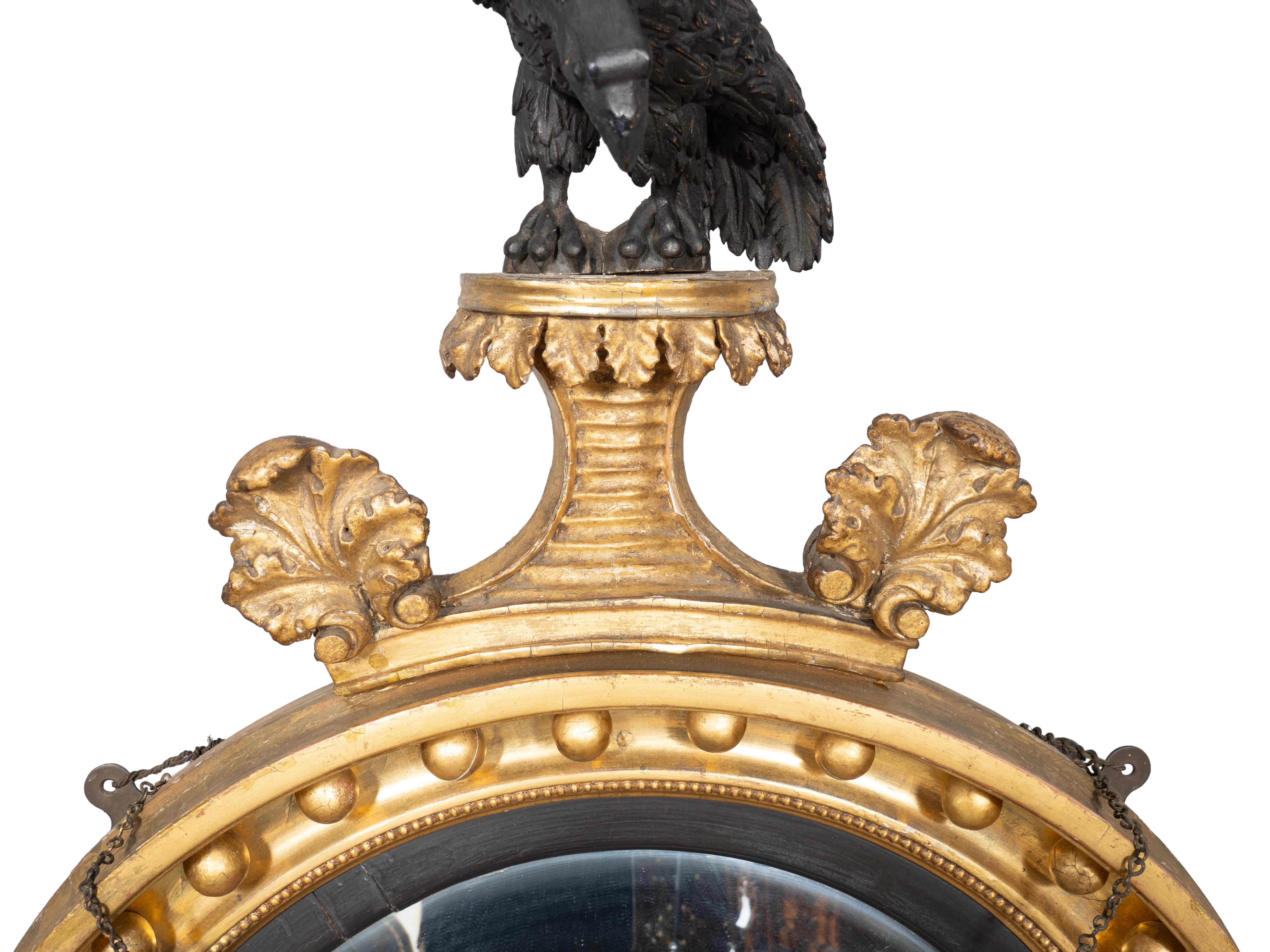 Espejo Convexo Regency Giltwood en Bueno estado para la venta en Essex, MA