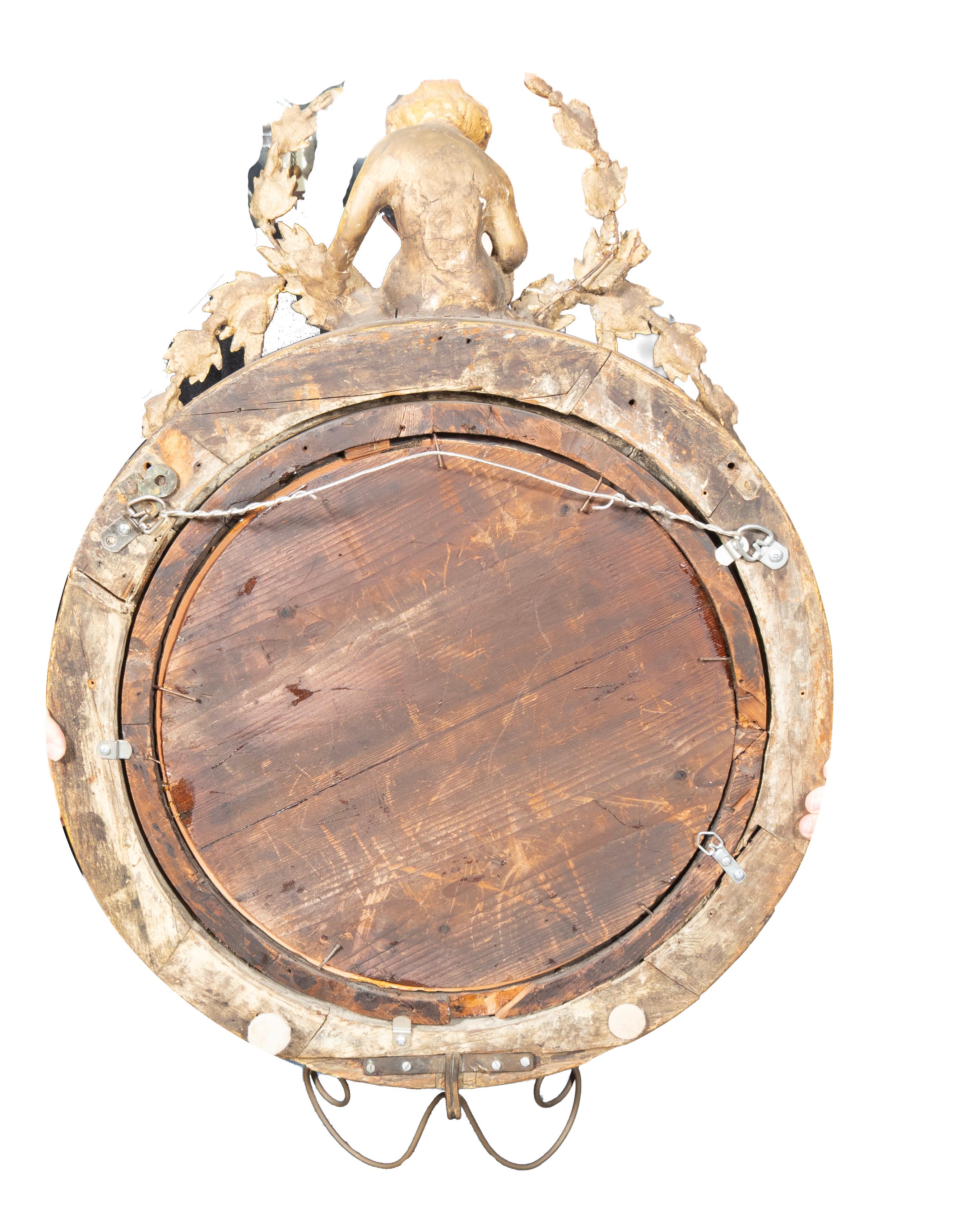 Regency Giltwood Convex Mirror For Sale 1