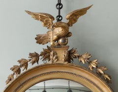 Regency Giltwood Convex Mirror with Cresting Eagle