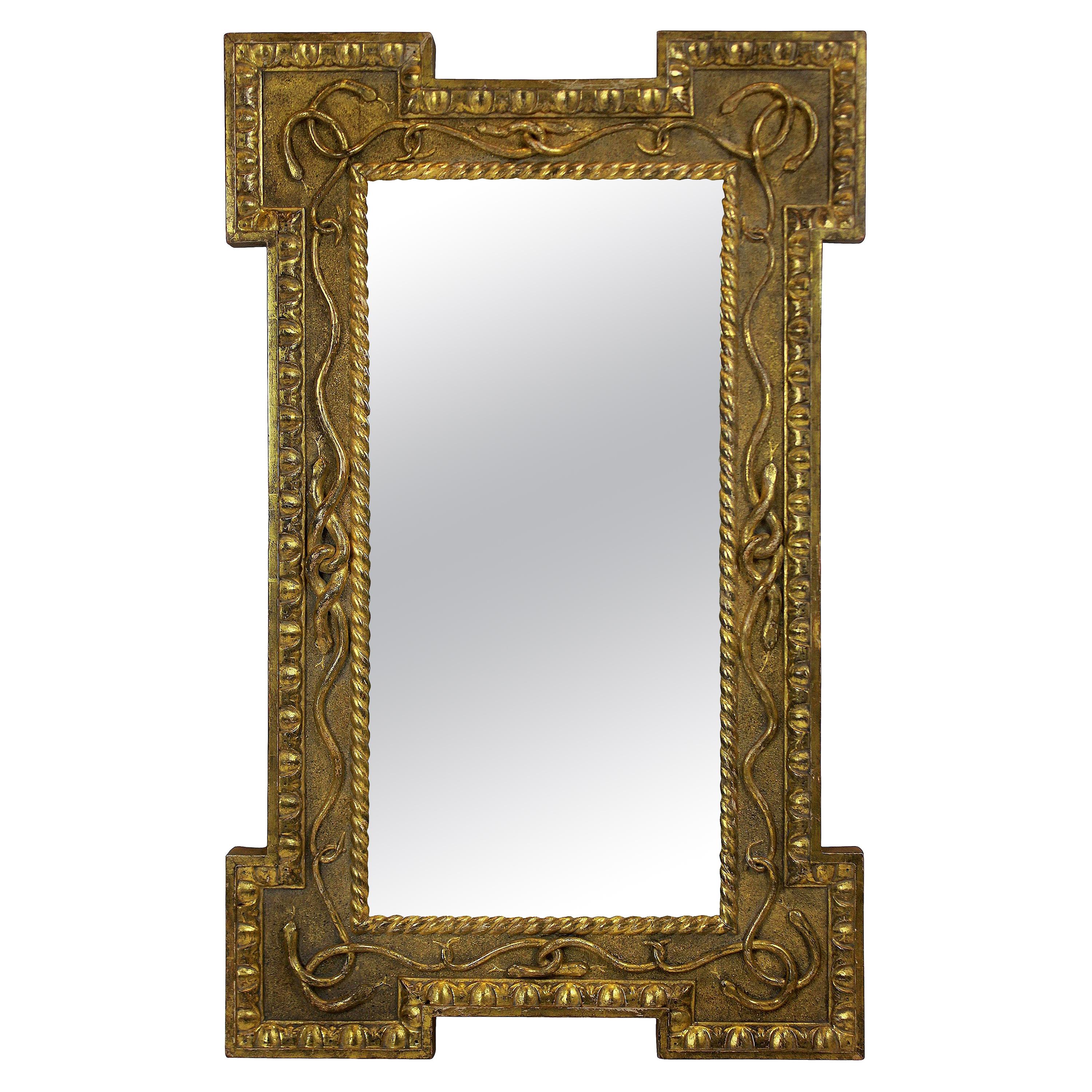 Regency Giltwood Mirror with Serpent Decoration