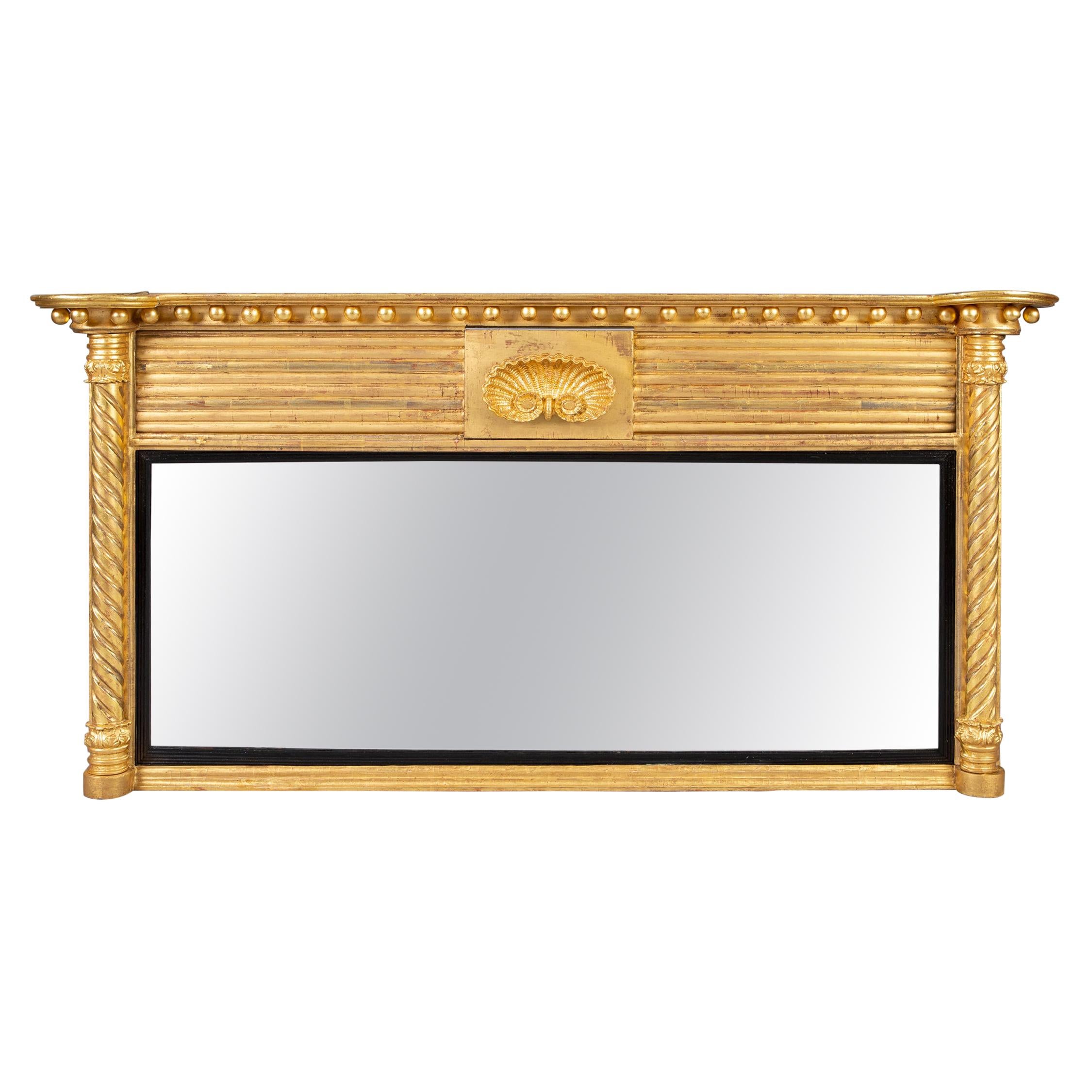 Regency Giltwood Ovemantle Mirror For Sale