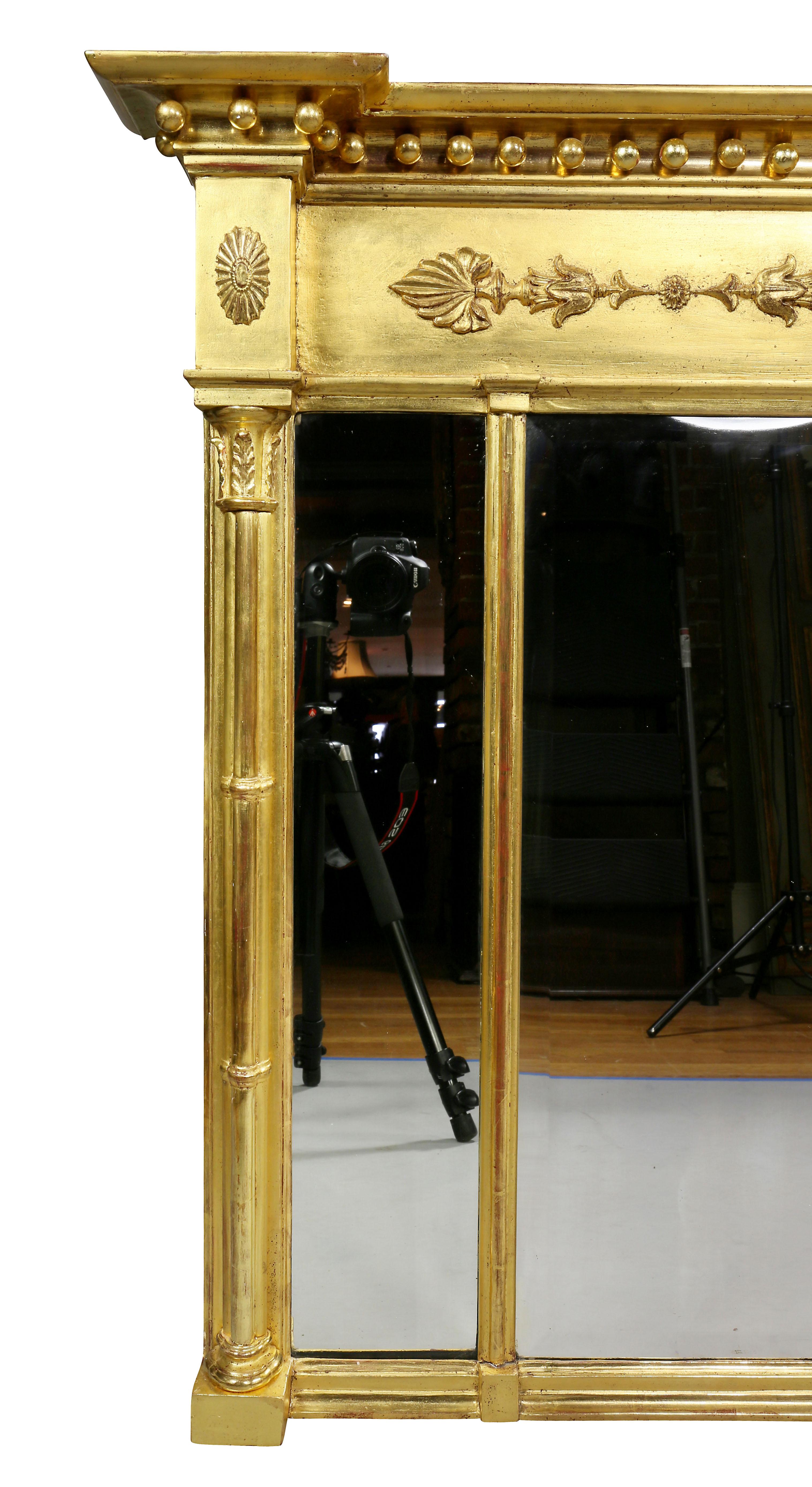 English Regency Giltwood Overmantle Mirror