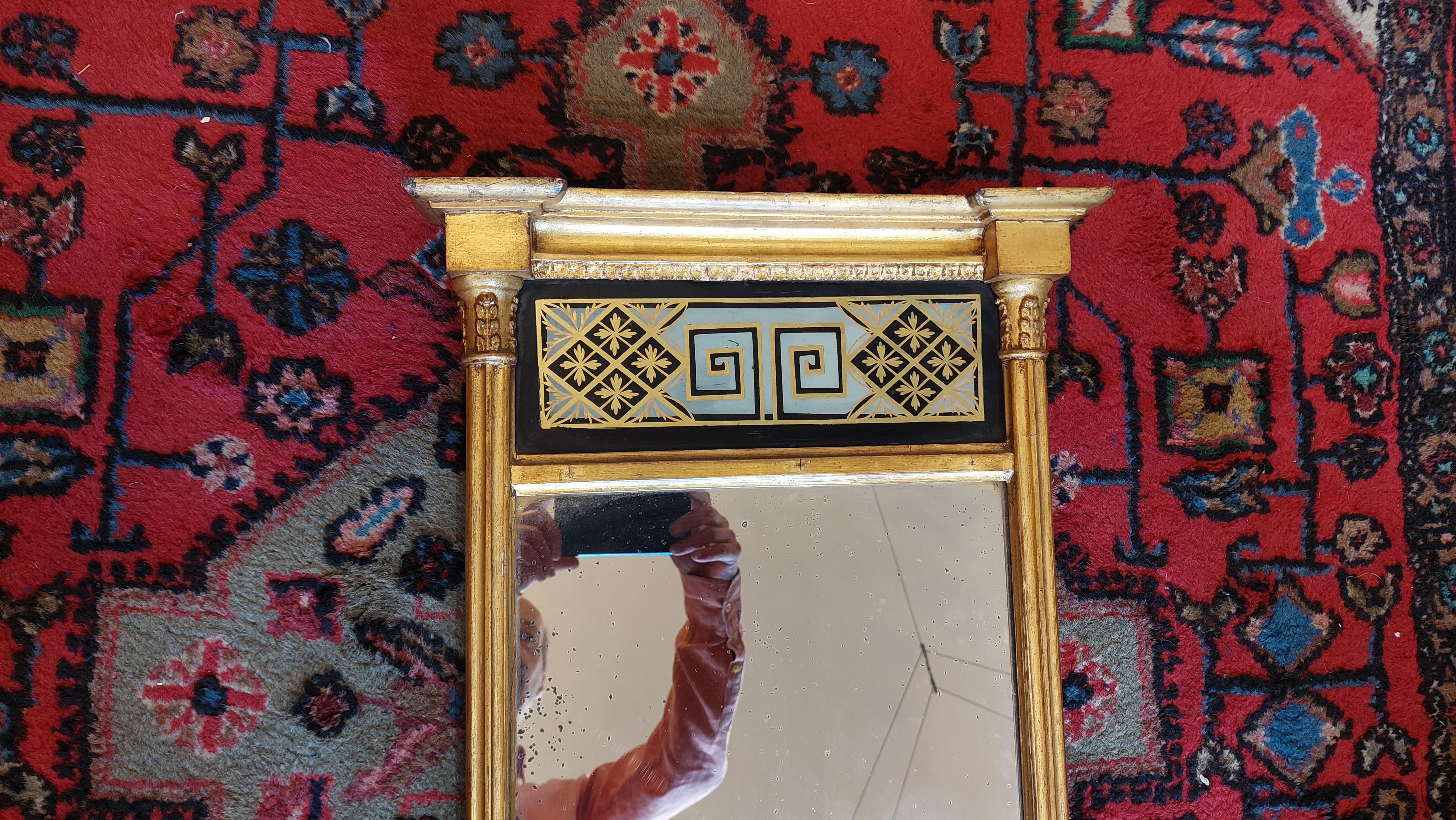 Legno dorato Specchio da parete Regency Giltwood Pier in vendita