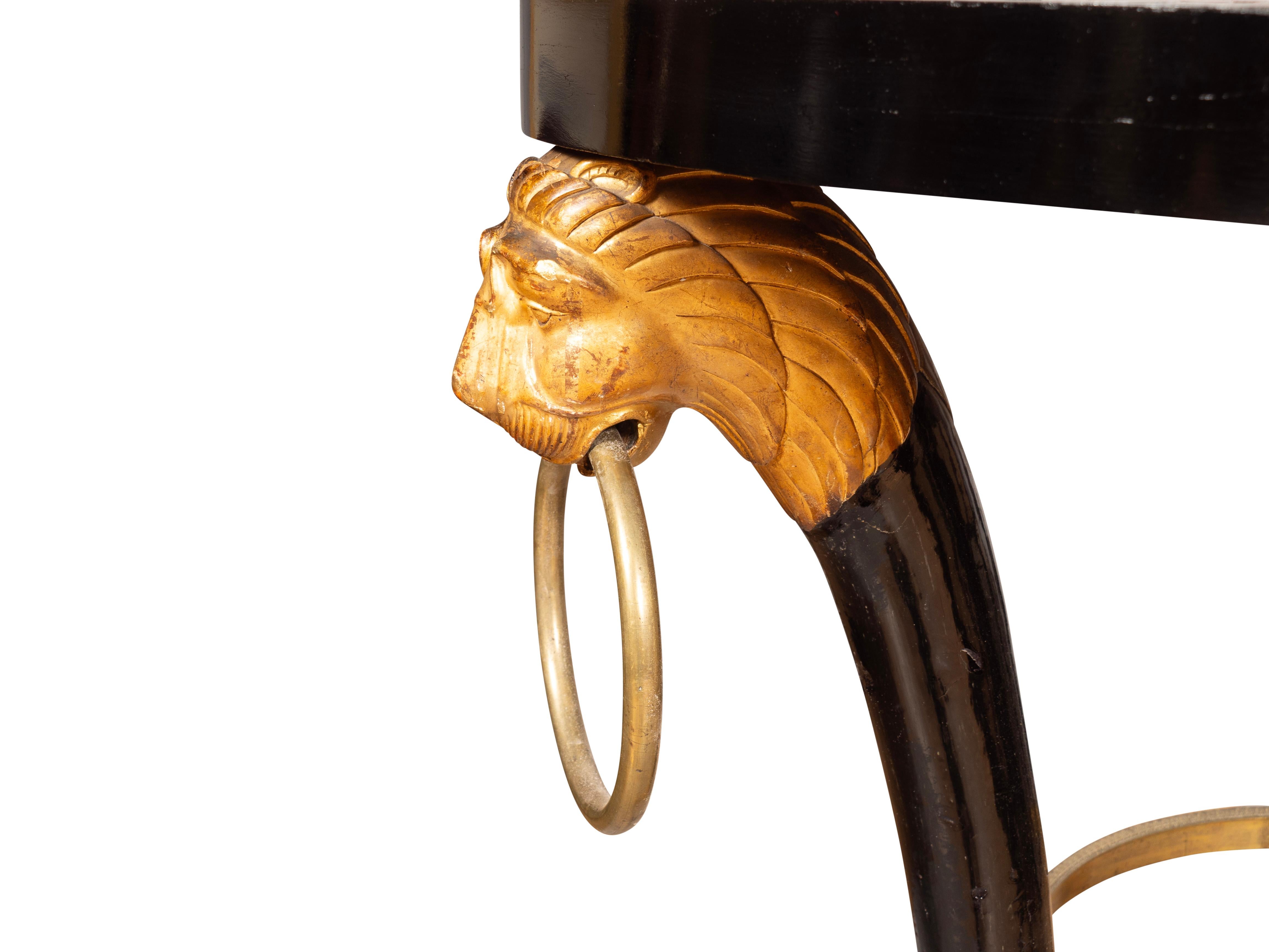 Regency Giltwood, Satinwood and Ebony Center Table For Sale 2