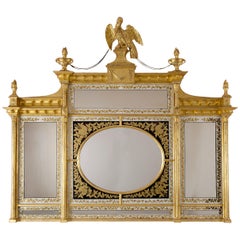 Regency Glass and Verre Églomisé Mirror