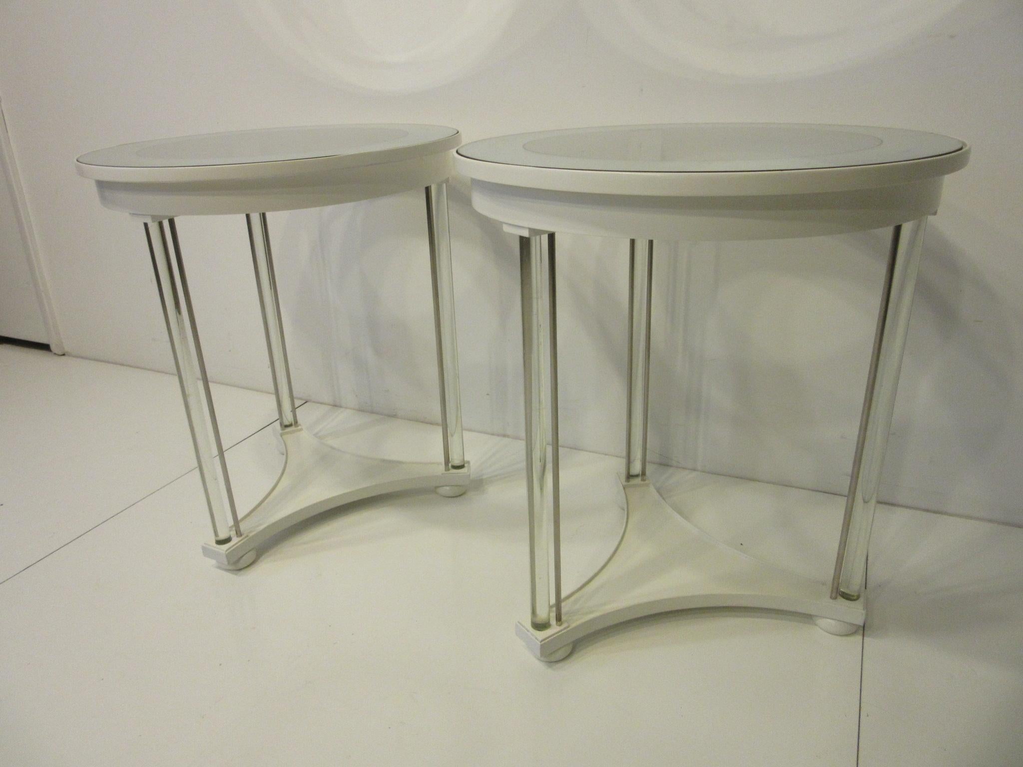 Regency Glass / Wood Side Tables 4