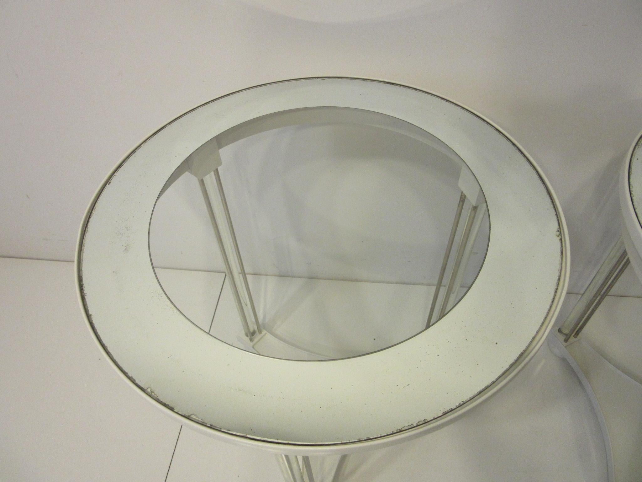 20th Century Regency Glass / Wood Side Tables