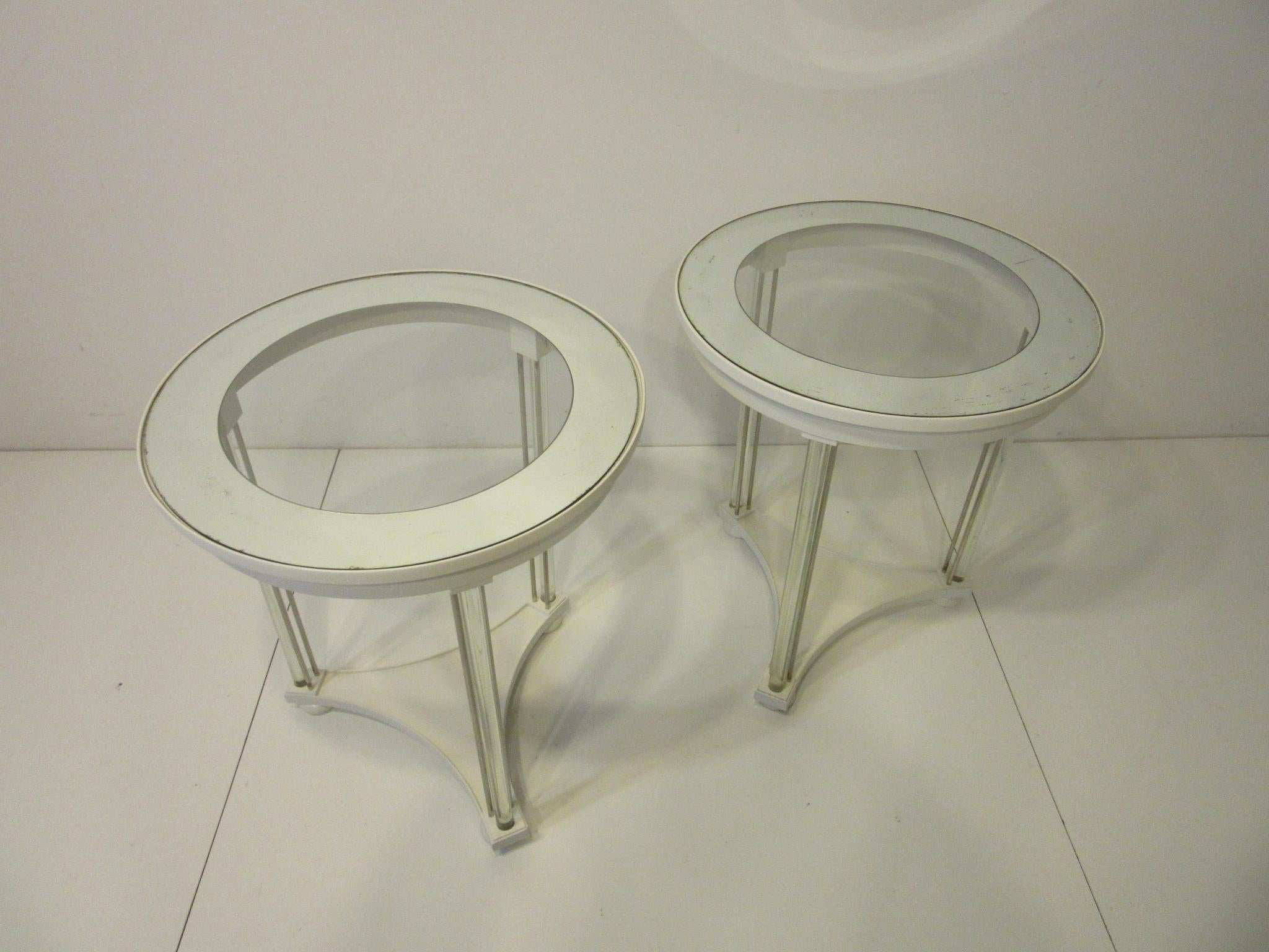 Regency Glass / Wood Side Tables 3