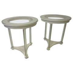 Regency Glass / Wood Side Tables