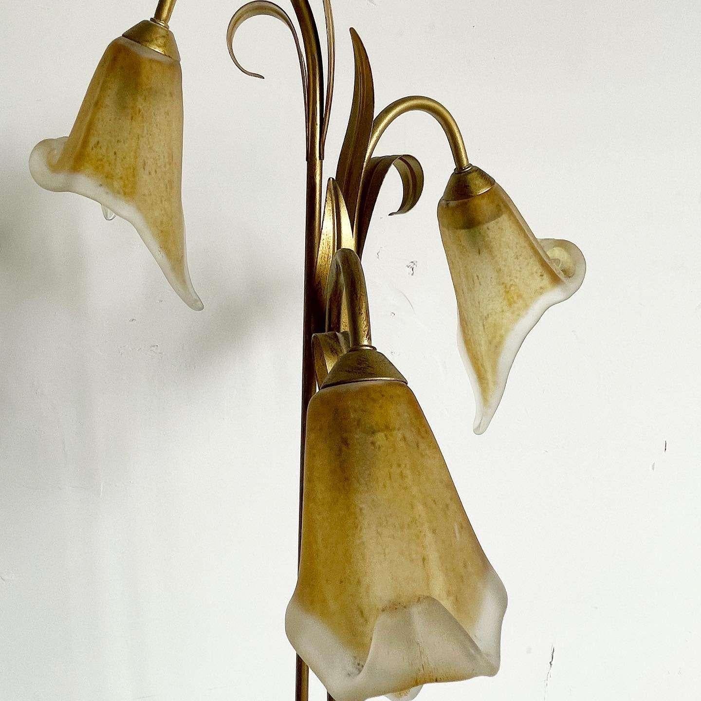 vintage brass tulip lamp