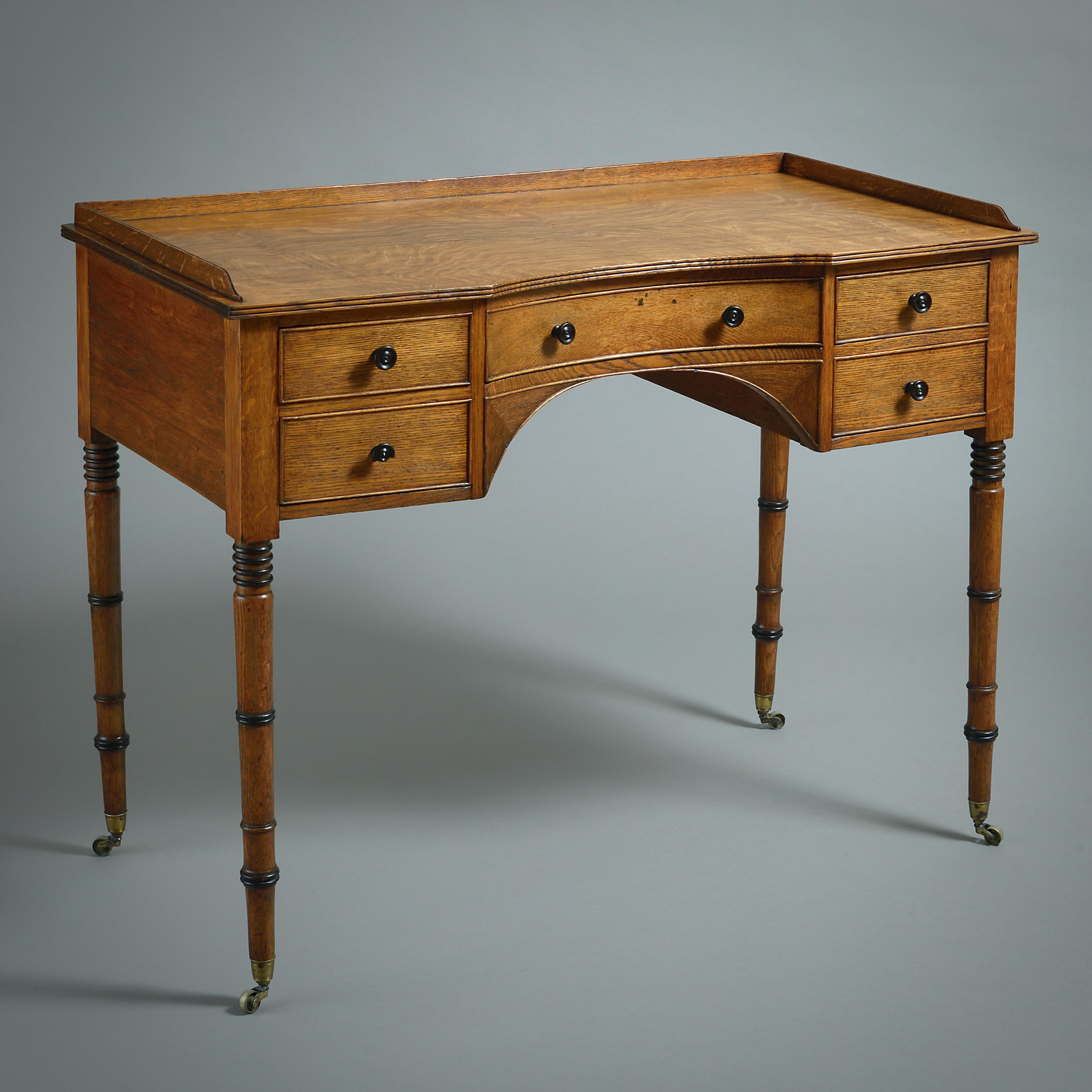 19th Century Regency Golden Oak Dressing Table