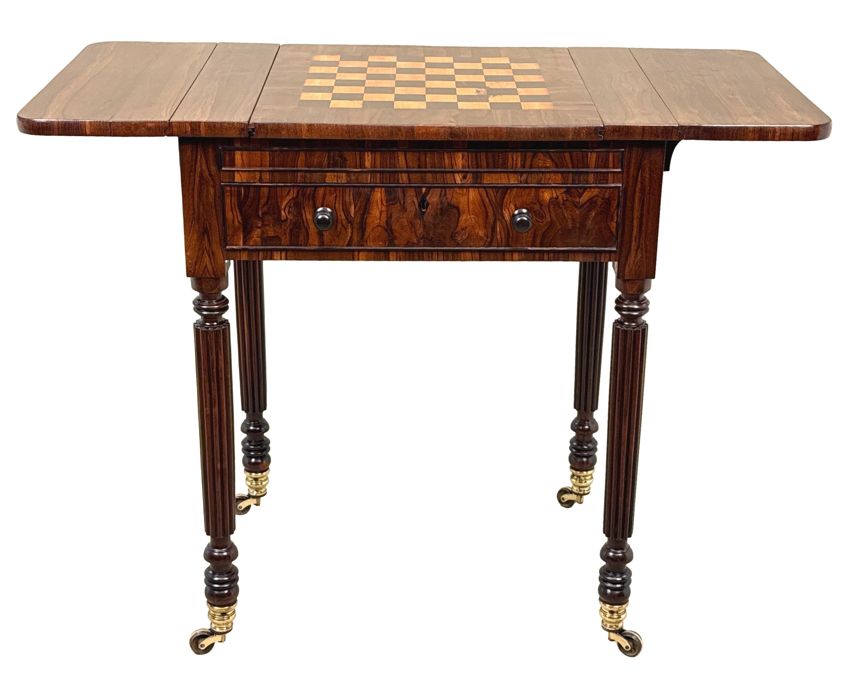 Regency Goncalo Alves Backgammon & Chess Table For Sale 5