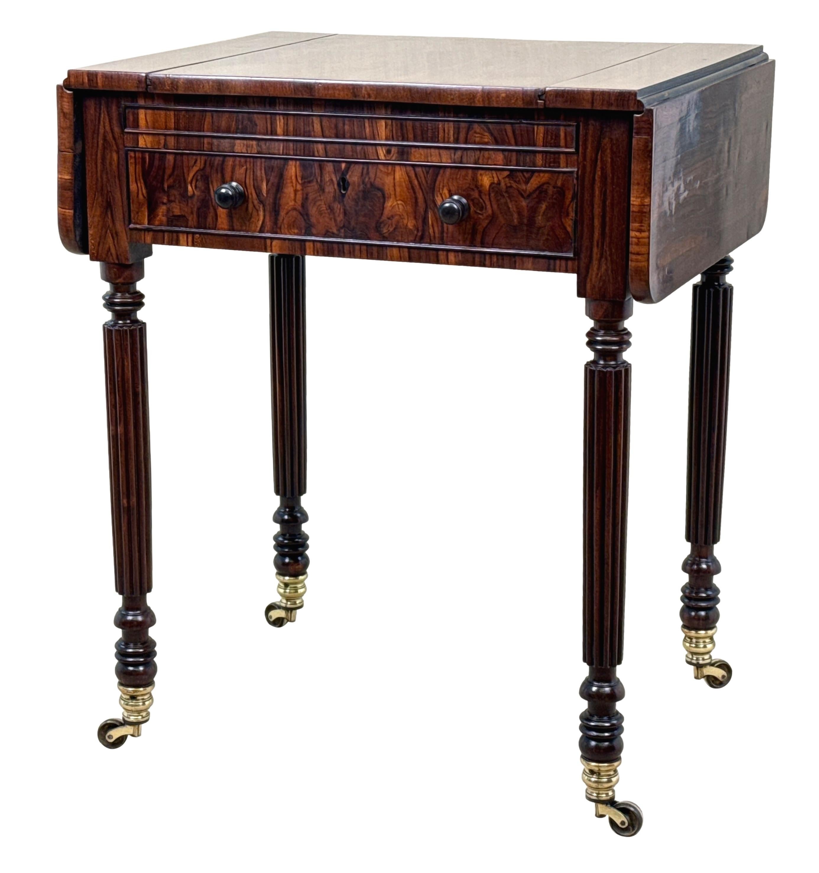 Regency Goncalo Alves Backgammon & Chess Table In Good Condition For Sale In Bedfordshire, GB