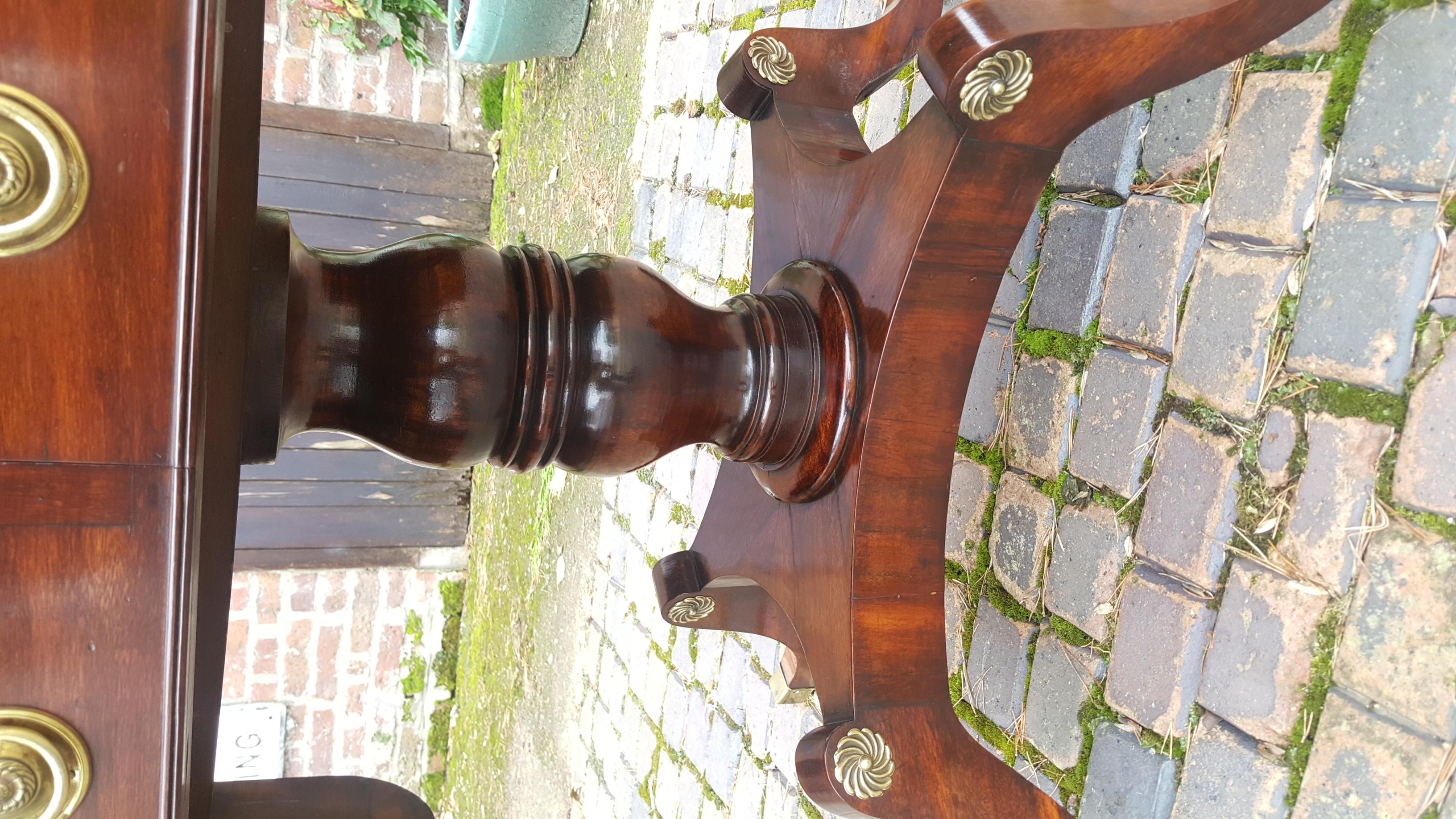 English Regency Goncalo Alves Pedestal Sofa Table