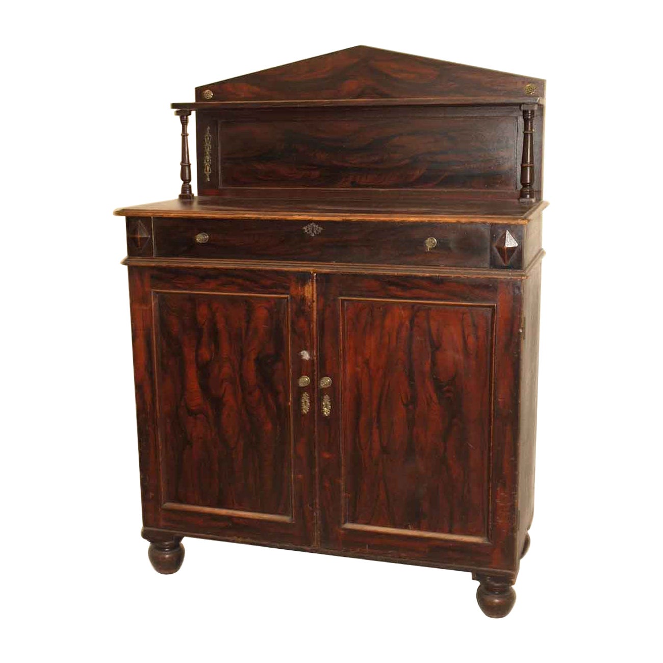 Armadietto Regency dipinto a grana grossa