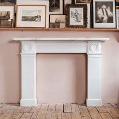 Regency Greek Revival Statuary Marble Fireplace