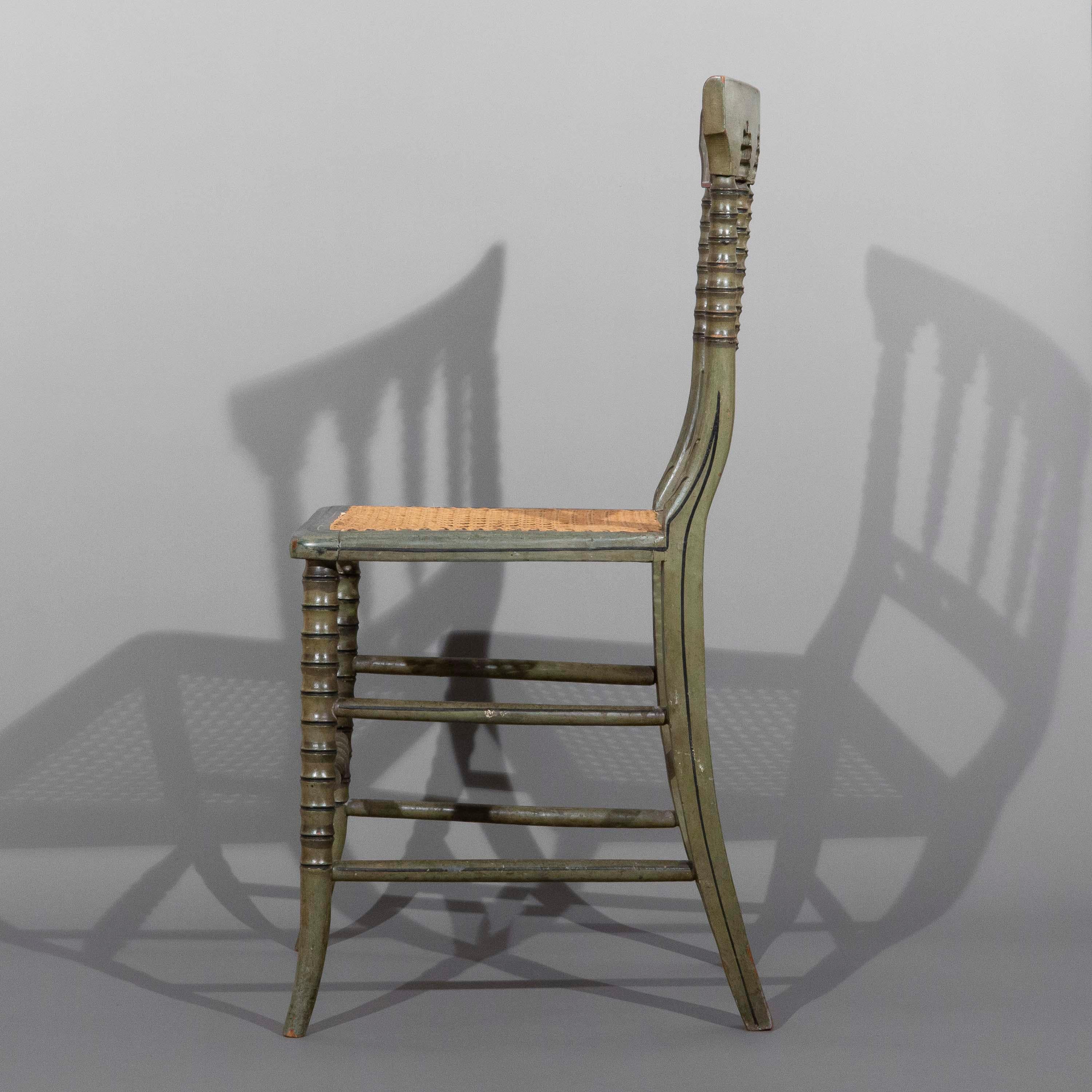 British Rare early 19th Century Green Painted Chair