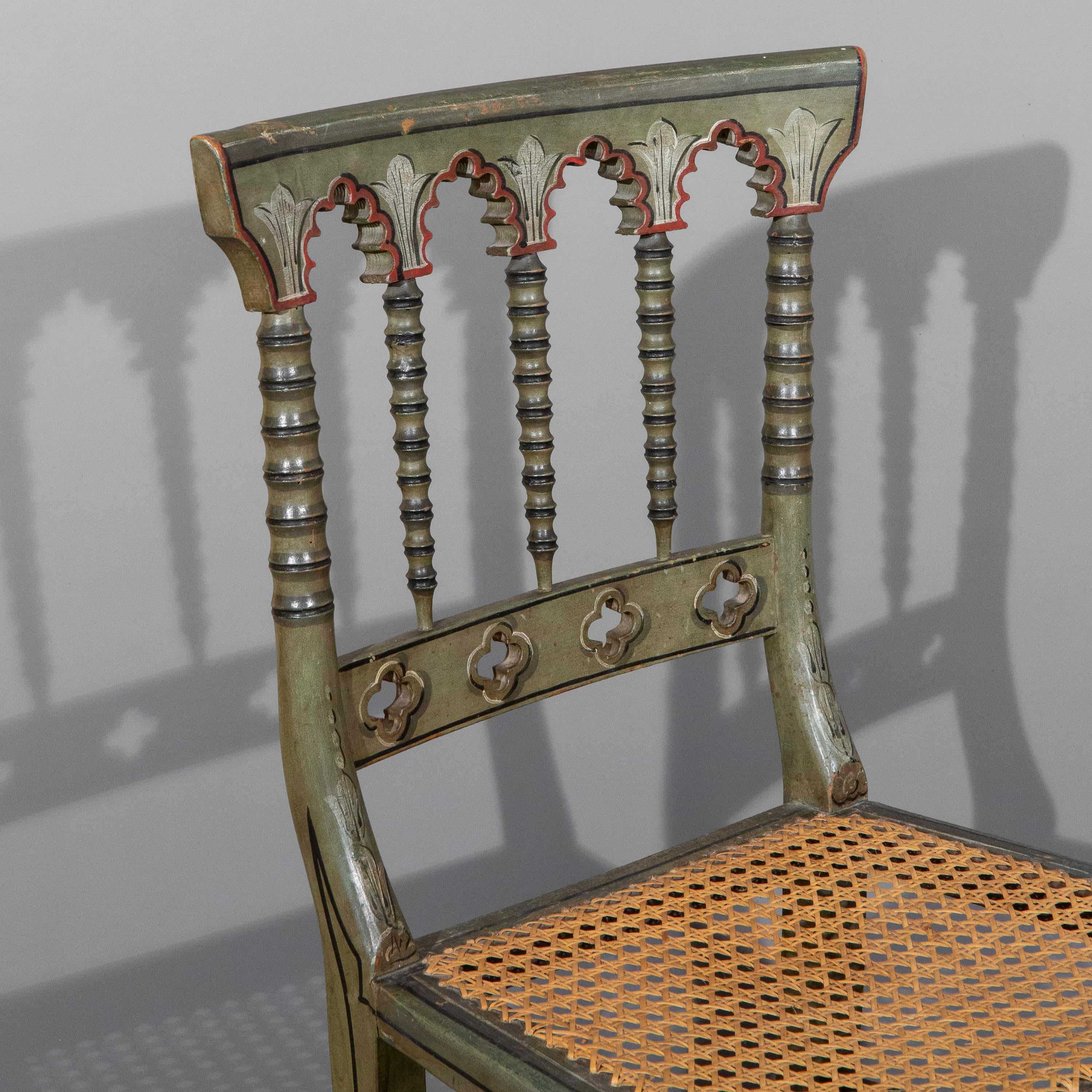 Rare early 19th Century Green Painted Chair In Good Condition In Richmond, London